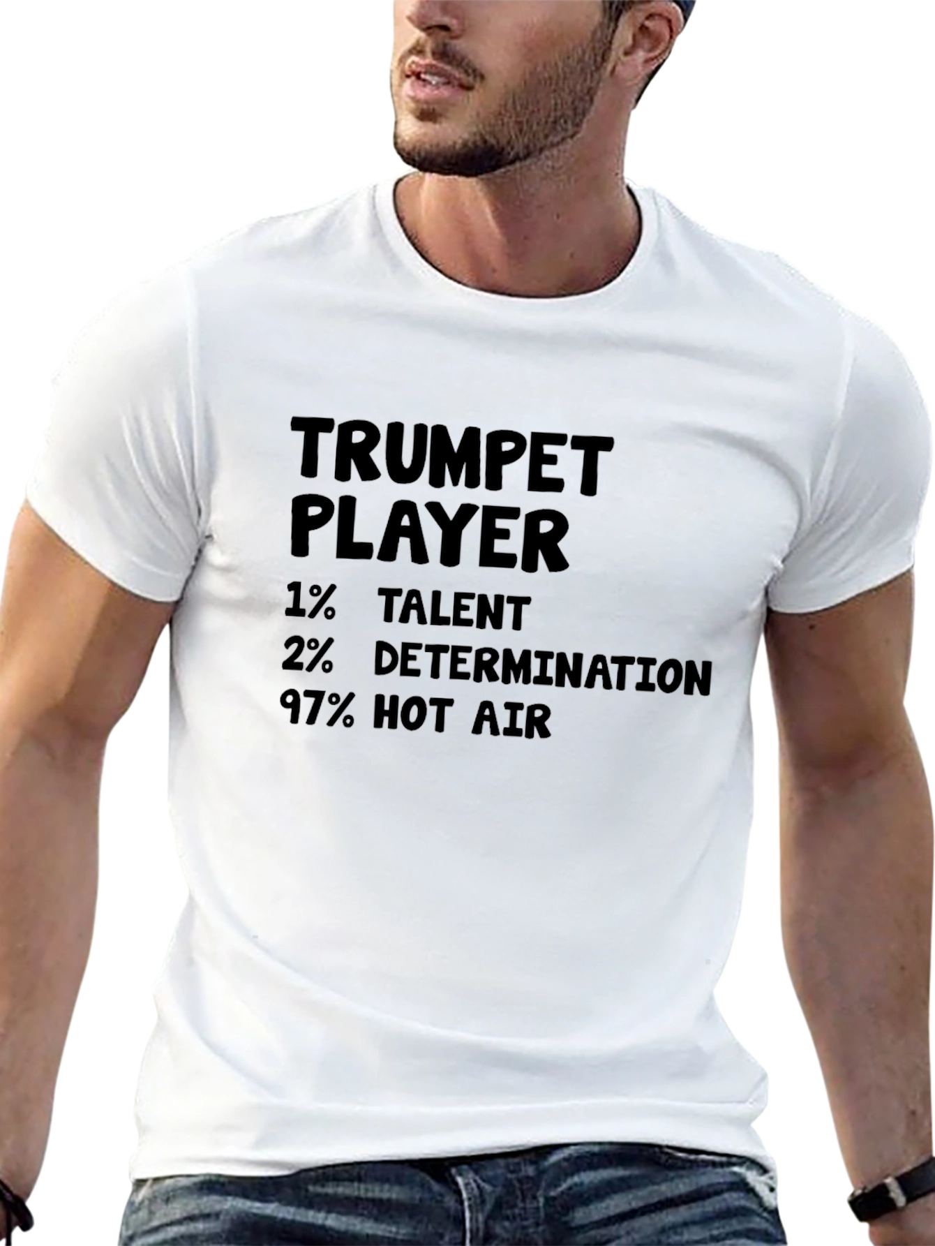 Black Trumpet Player Humor Graphic Tee view 13