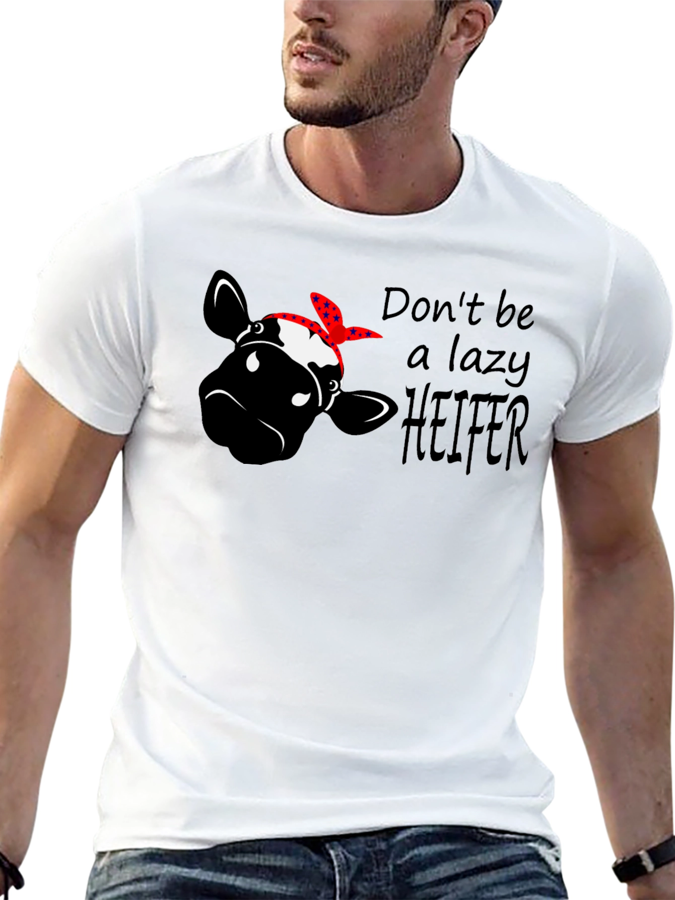 Black Don't Be a Lazy Heifer Graphic Tee view 13