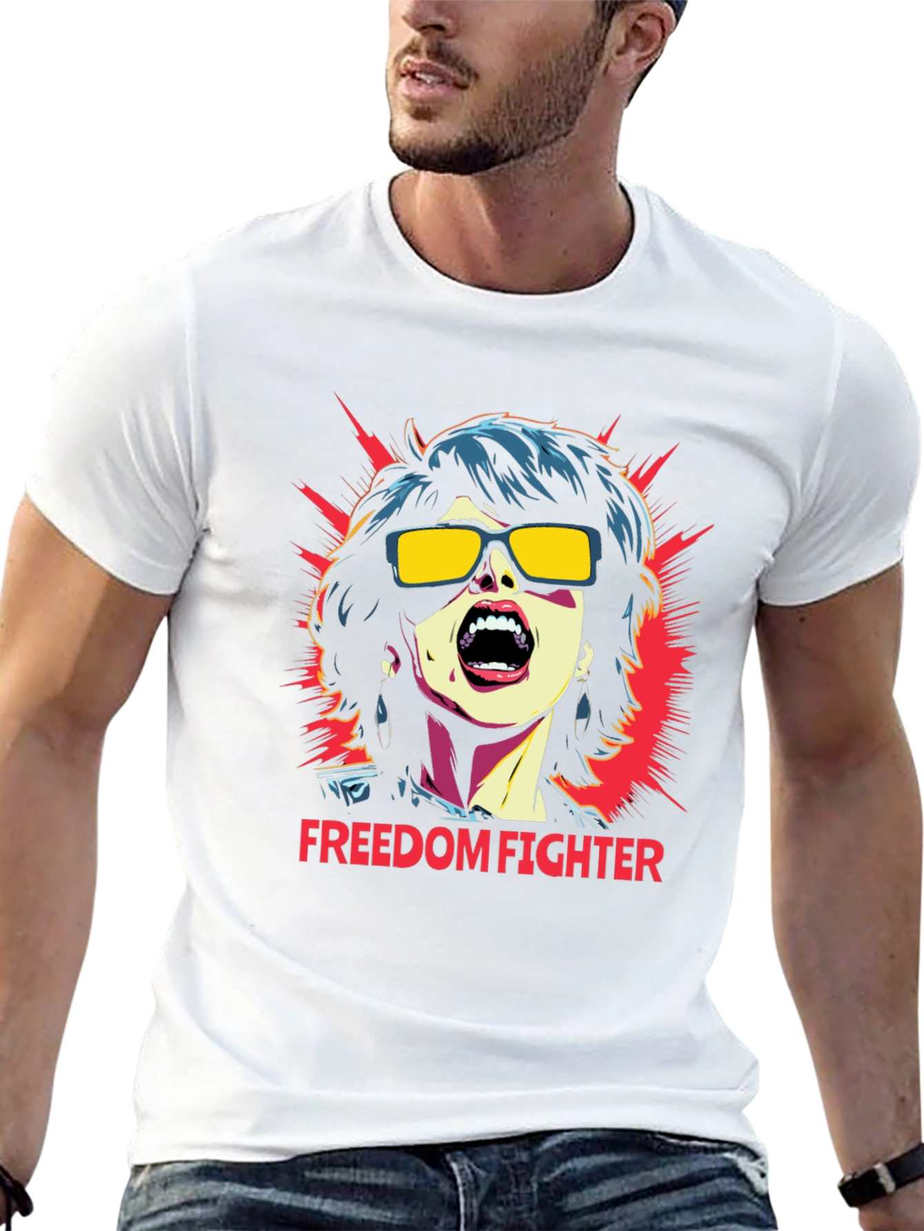 Black Freedom Fighter Graphic T-Shirt - Bold Statement Tee view 13