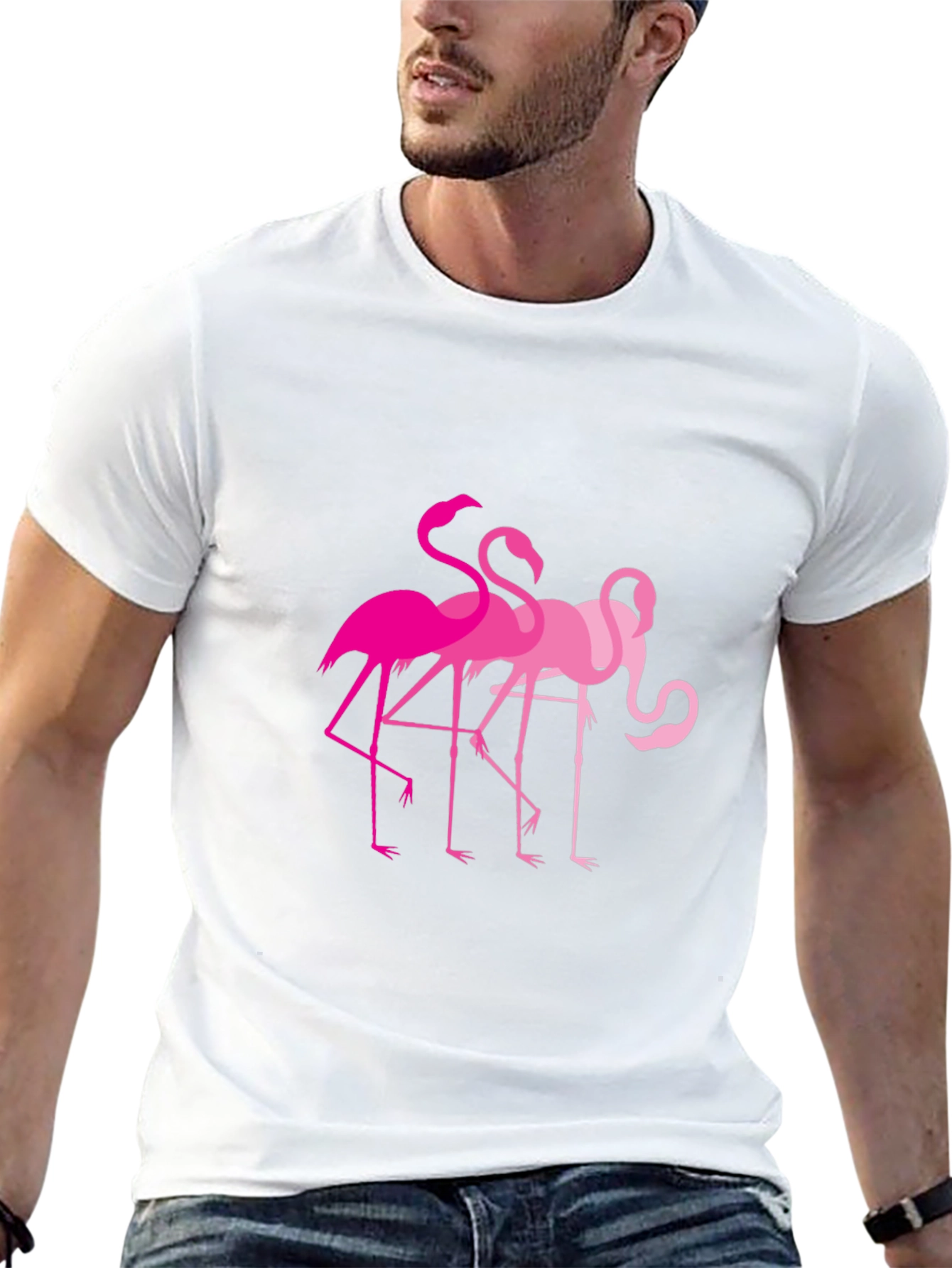 Black Flamingo Graphic Tee - Black Cotton T-Shirt view 13