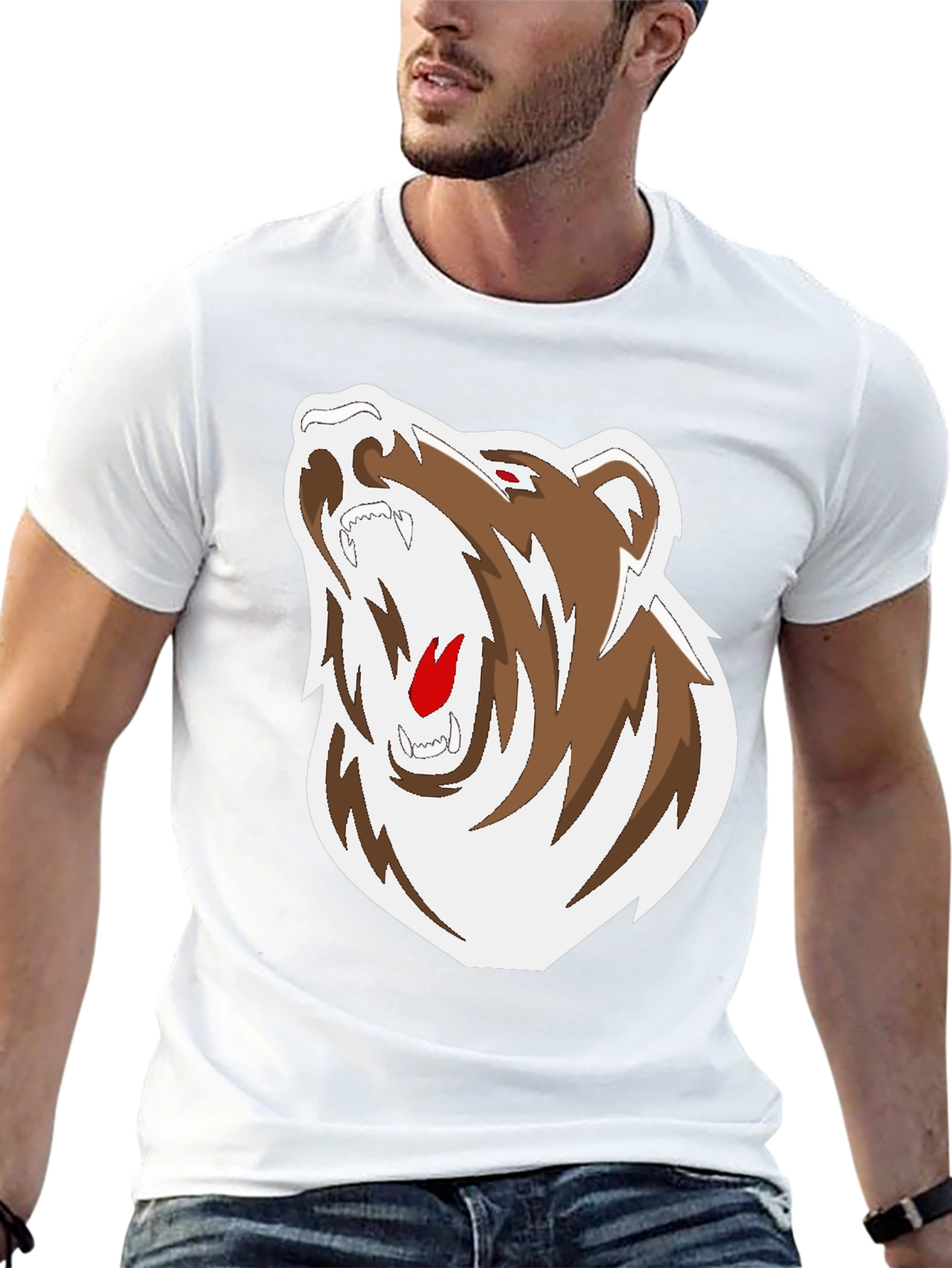 Black Black T-Shirt with Bear Graphic view 13