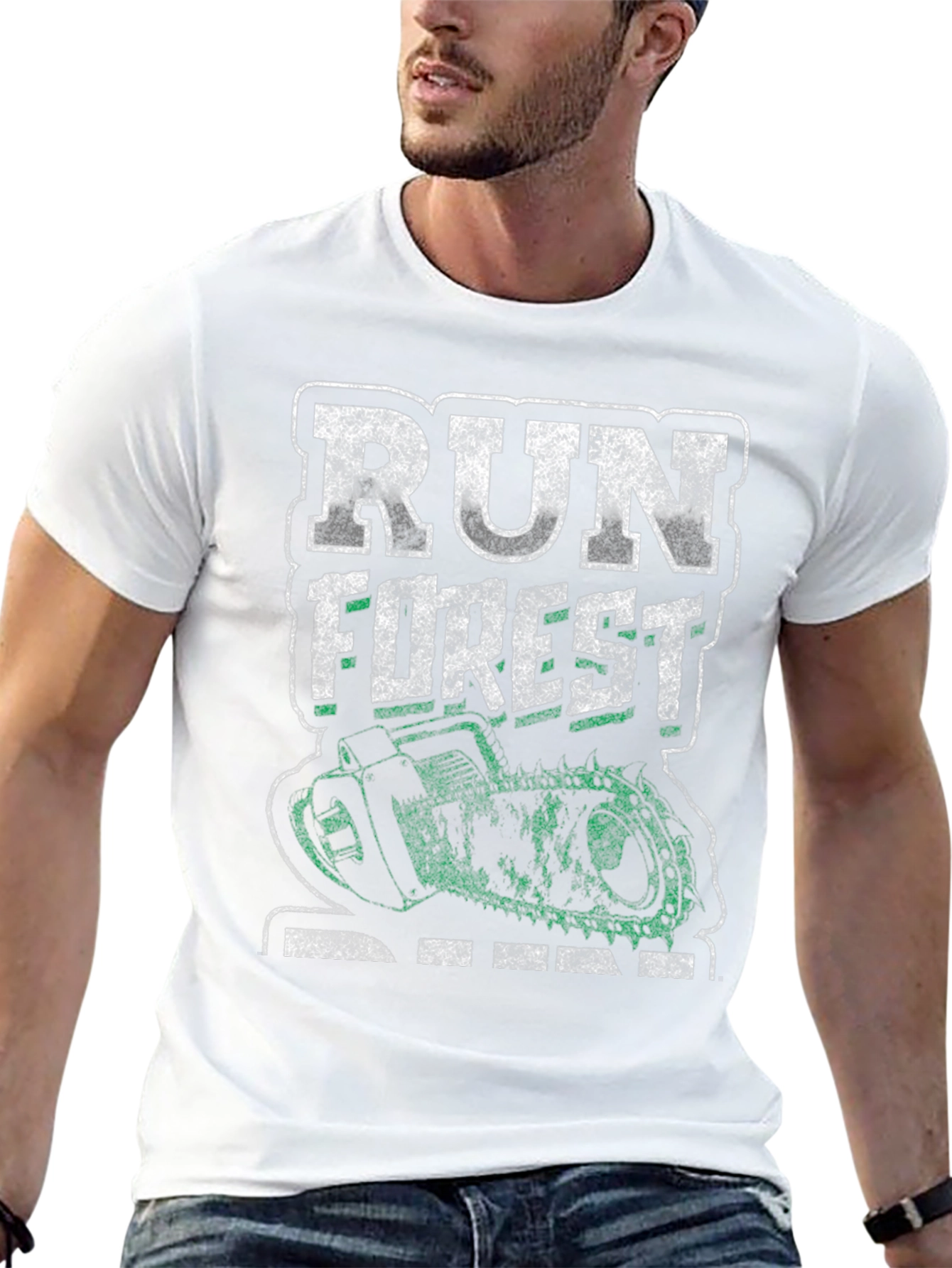 Black Run Forest Run T-Shirt - Unique Novelty Tee view 13