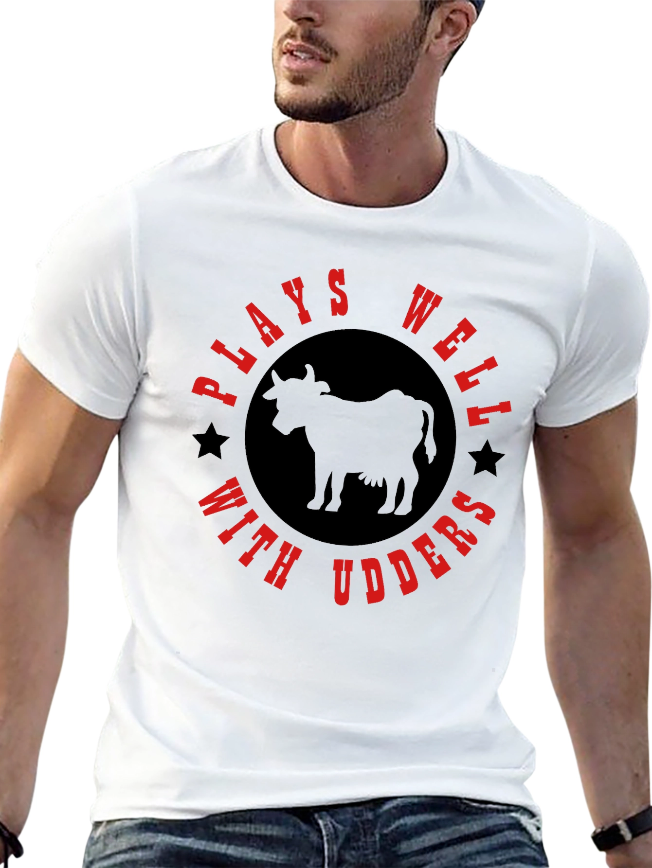 Black Plays Well With Udders Graphic Tee view 13