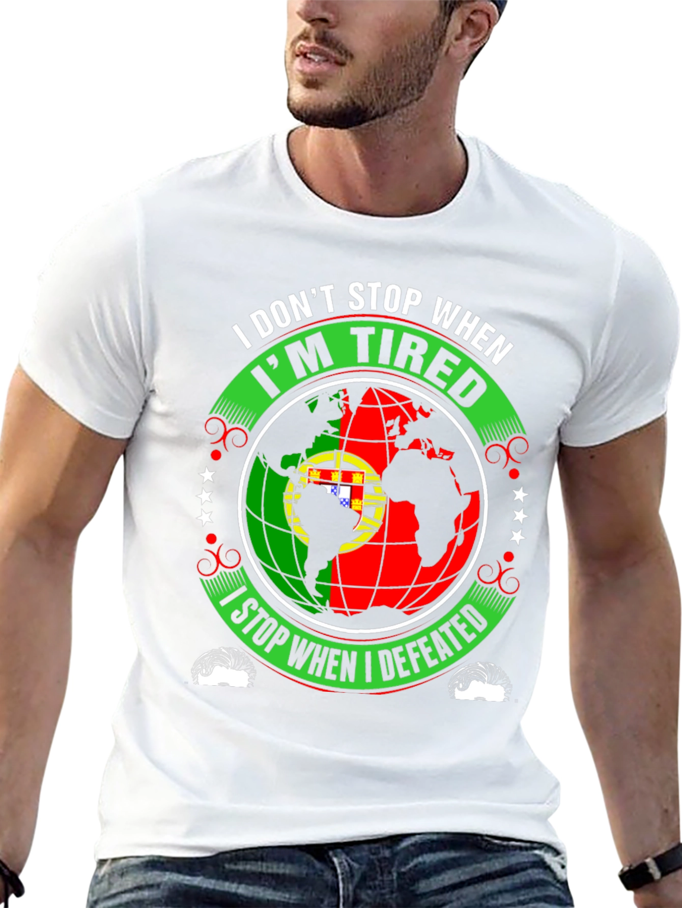 Portugal Flag Globe Motivational T-Shirt - 13