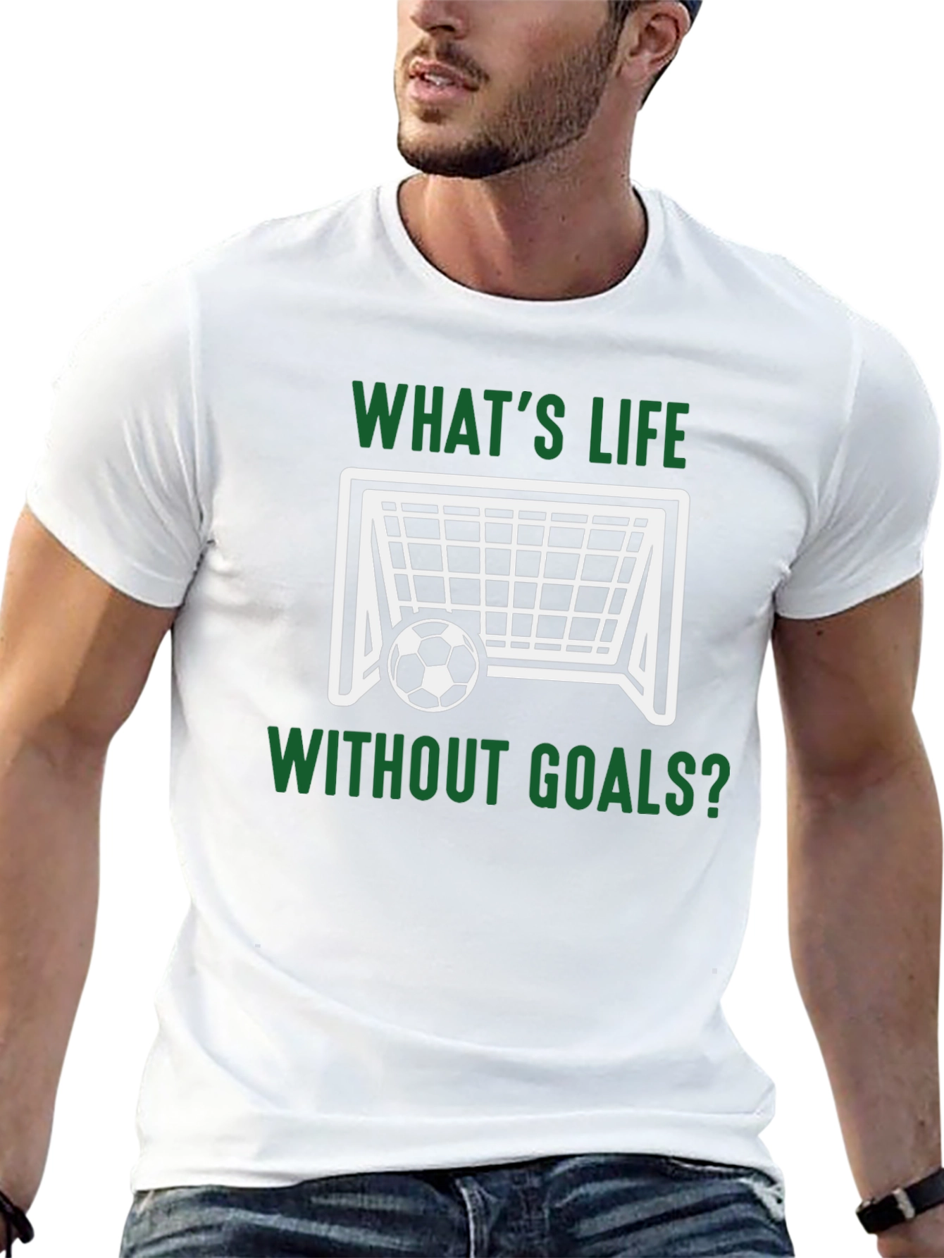 Black What's Life Without Goals? T-Shirt view 13