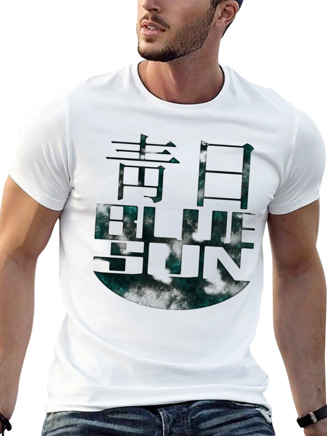 Black Blue Sun Graphic T-Shirt Black view 13