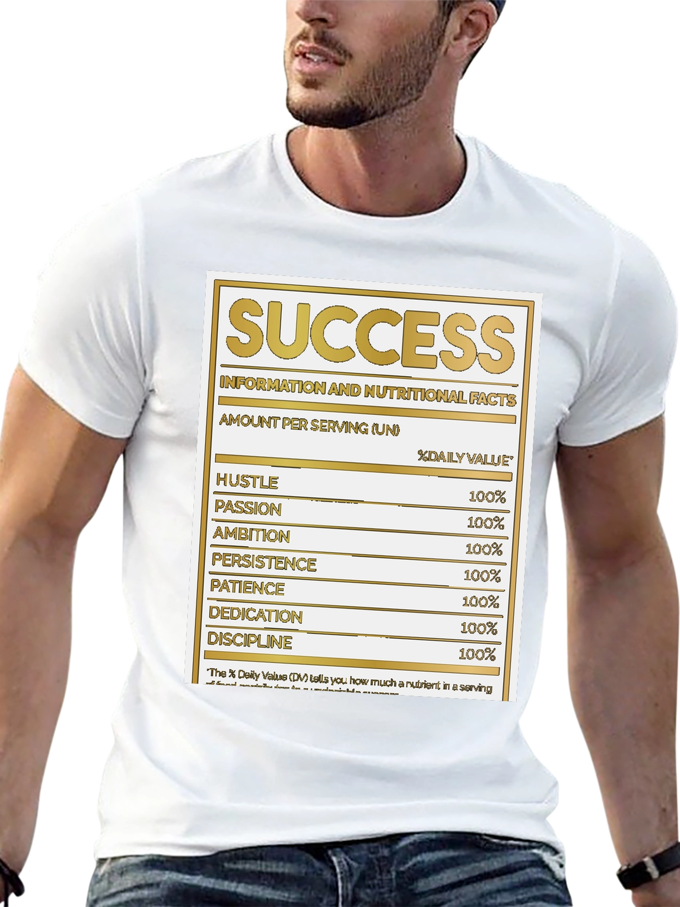 Black Success Nutrition Facts Black T-Shirt view 13