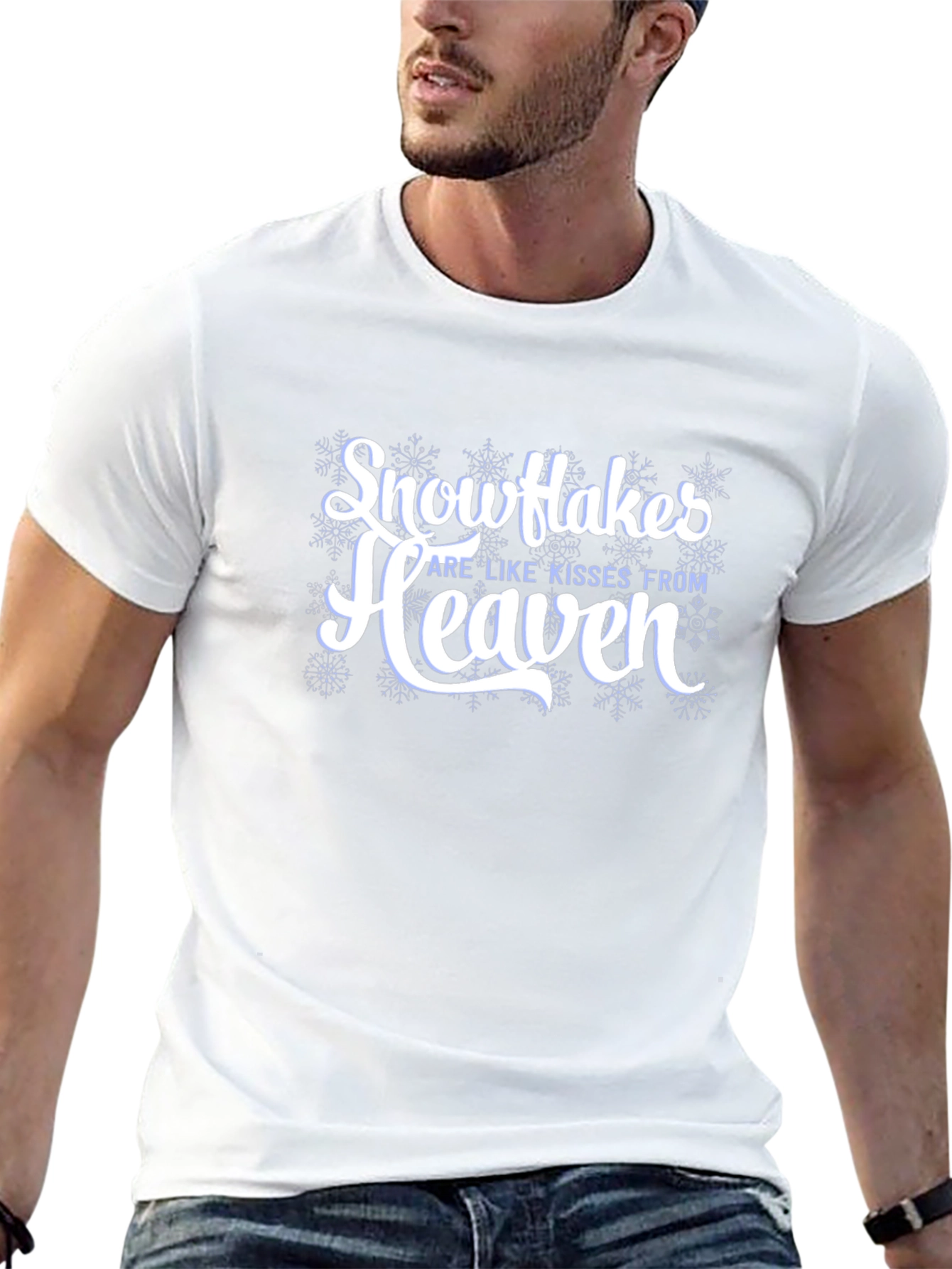 Black Snowflakes are Like Kisses From Heaven Black T-Shirt view 13