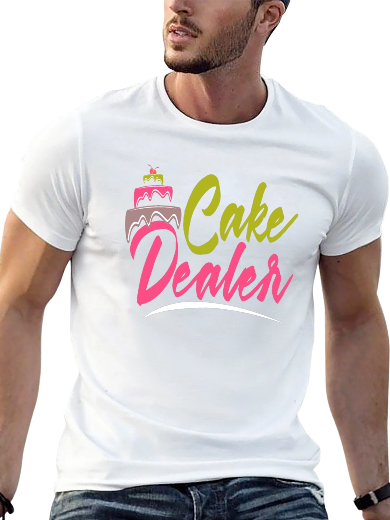 Black Cake Dealer Graphic T-Shirt - Funny Baker Tee view 13