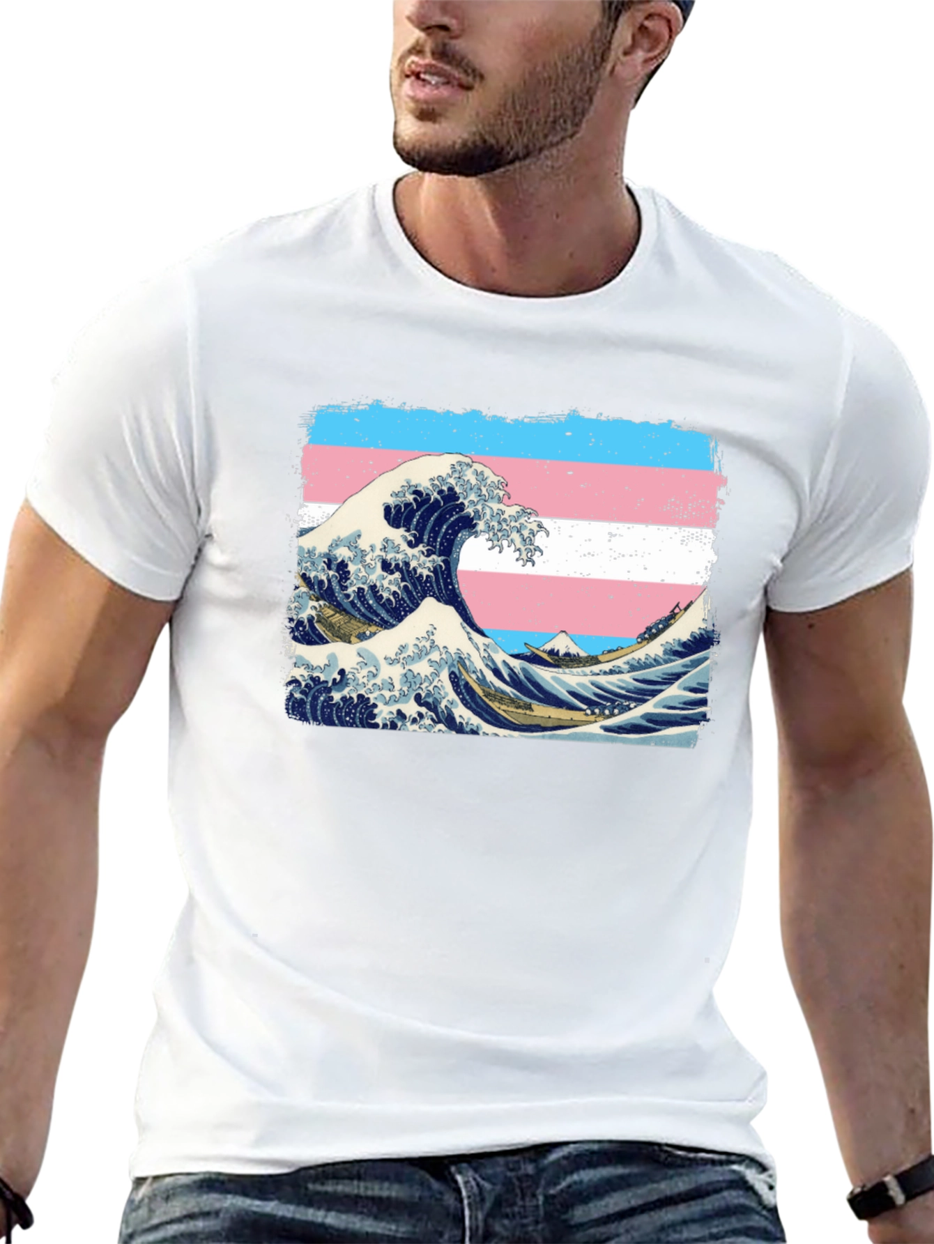 Black Transgender Wave T-Shirt view 13