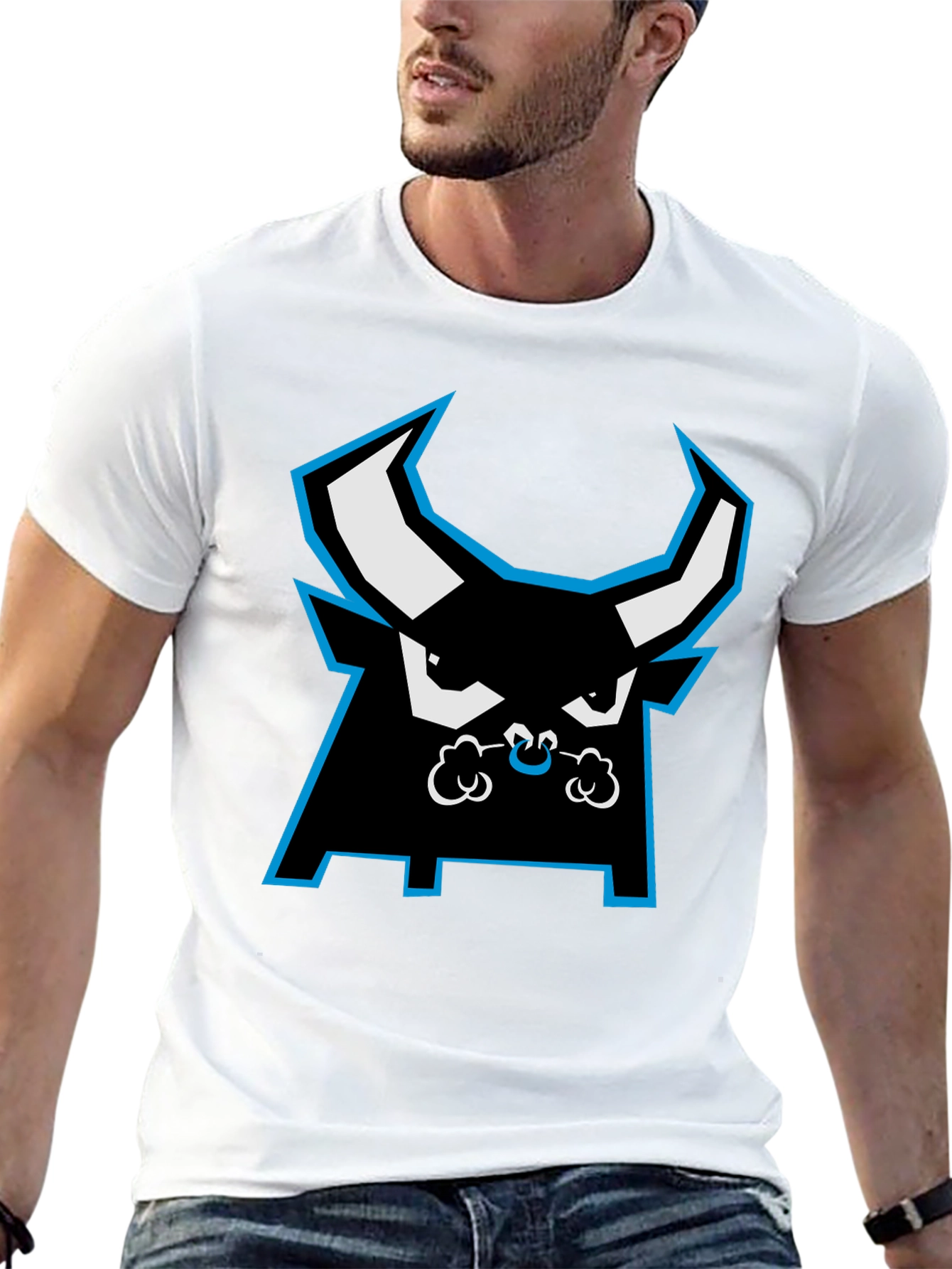 Black Bold Bull Graphic Tee - Black Cotton Casual Wear view 13