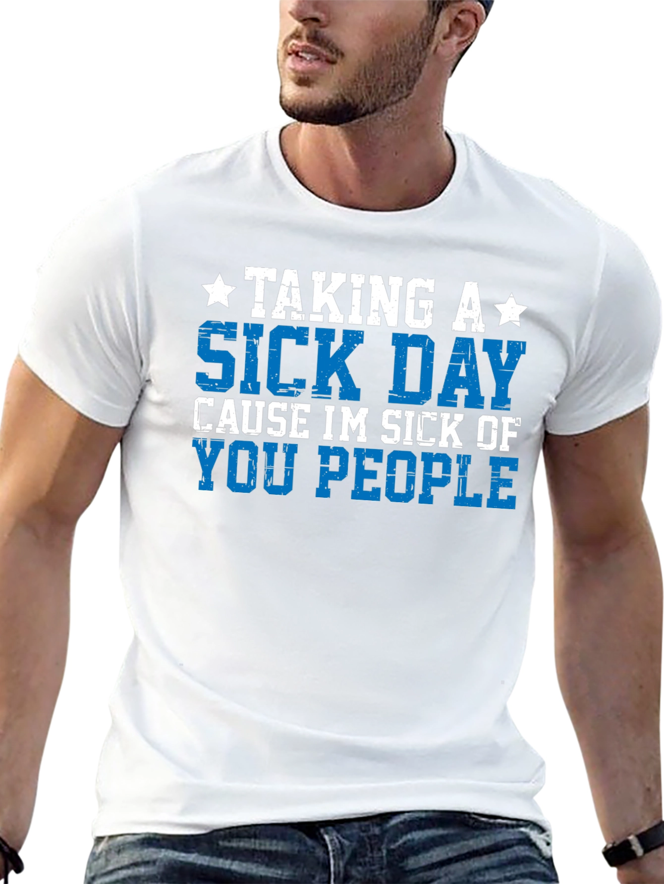 Black Taking a Sick Day T-Shirt - Funny Graphic Tee view 13