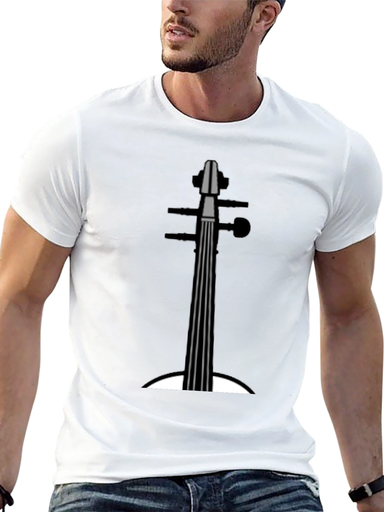 Black Cello Graphic Tee - Musician's Black T-Shirt view 13