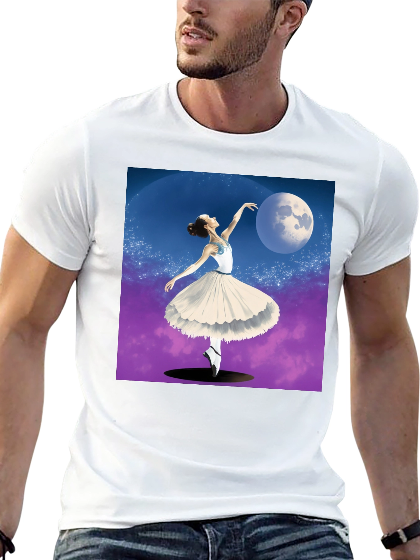 Black Ballerina Moon Dance Graphic Tee - Black view 13