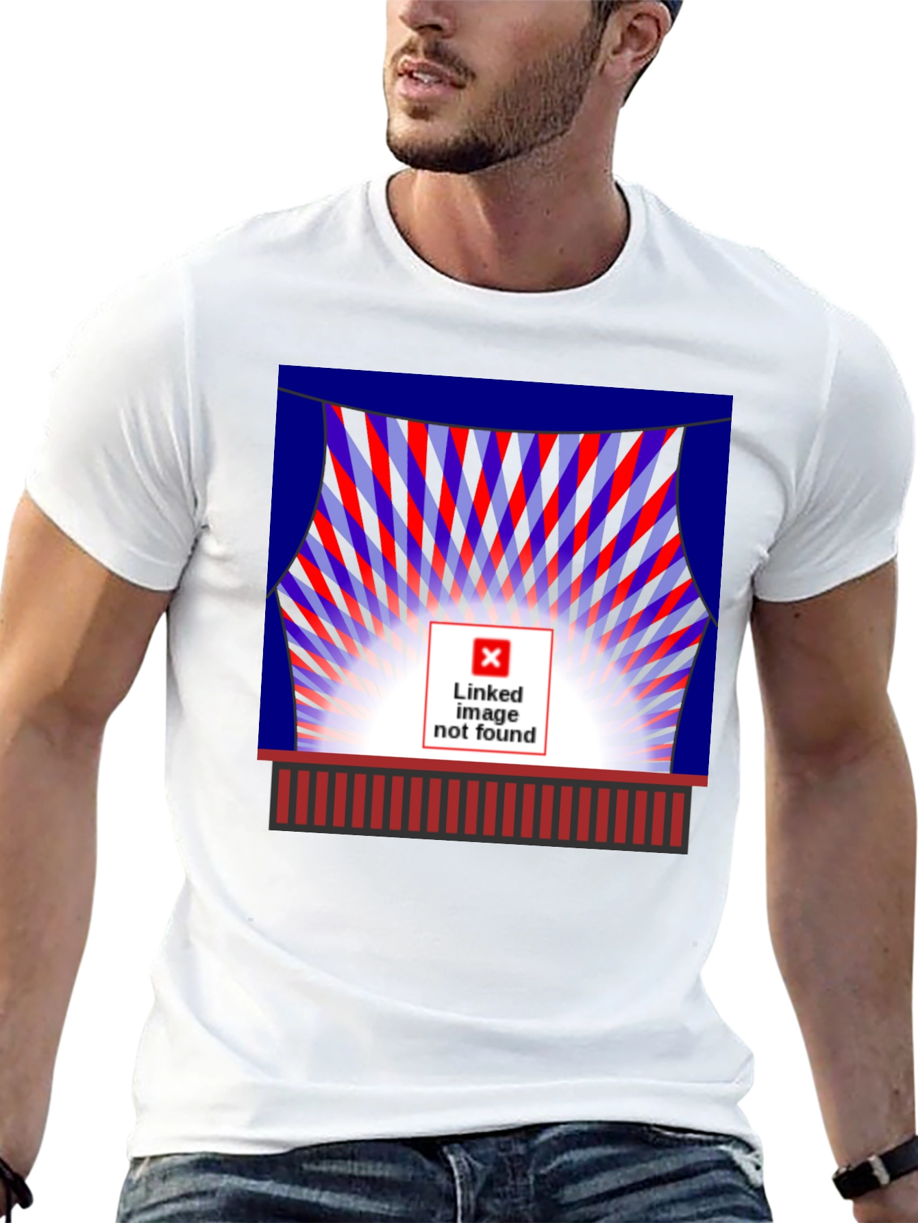 Black Abstract Graphic Tee - Stage Light Design view 13