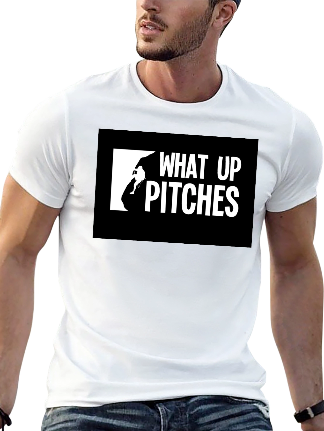 Black What Up Pitches Black Graphic Tee view 13