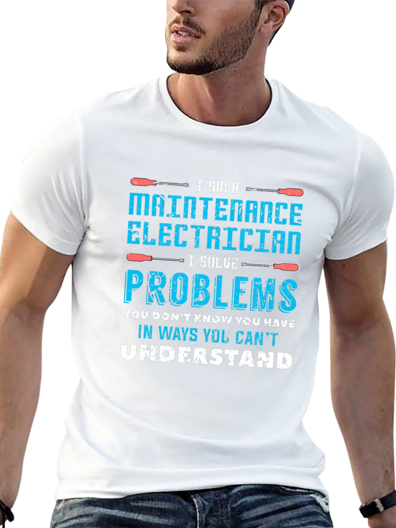 Black Maintenance Electrician Humor T-Shirt view 13