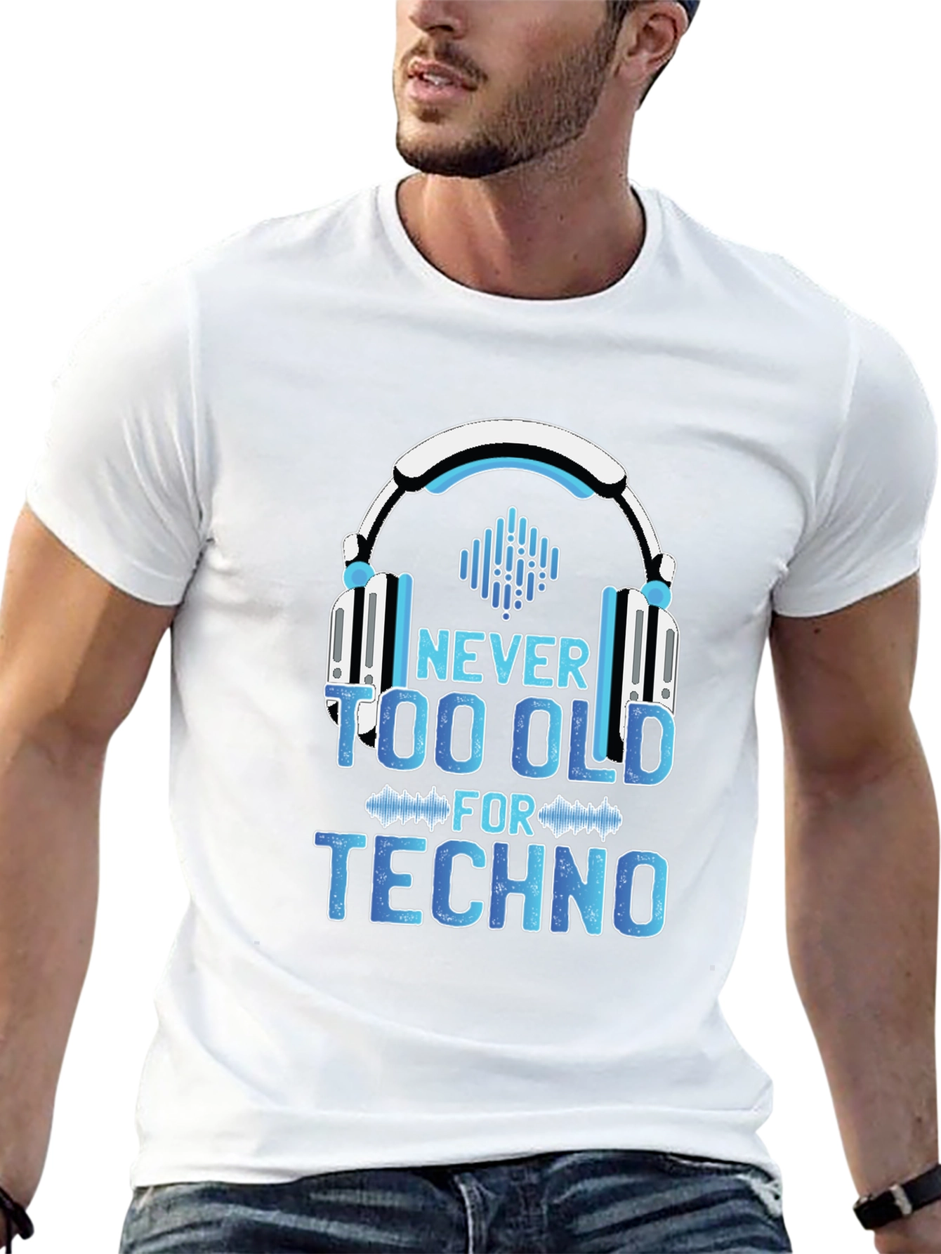 Black Never Too Old for Techno T-Shirt view 13