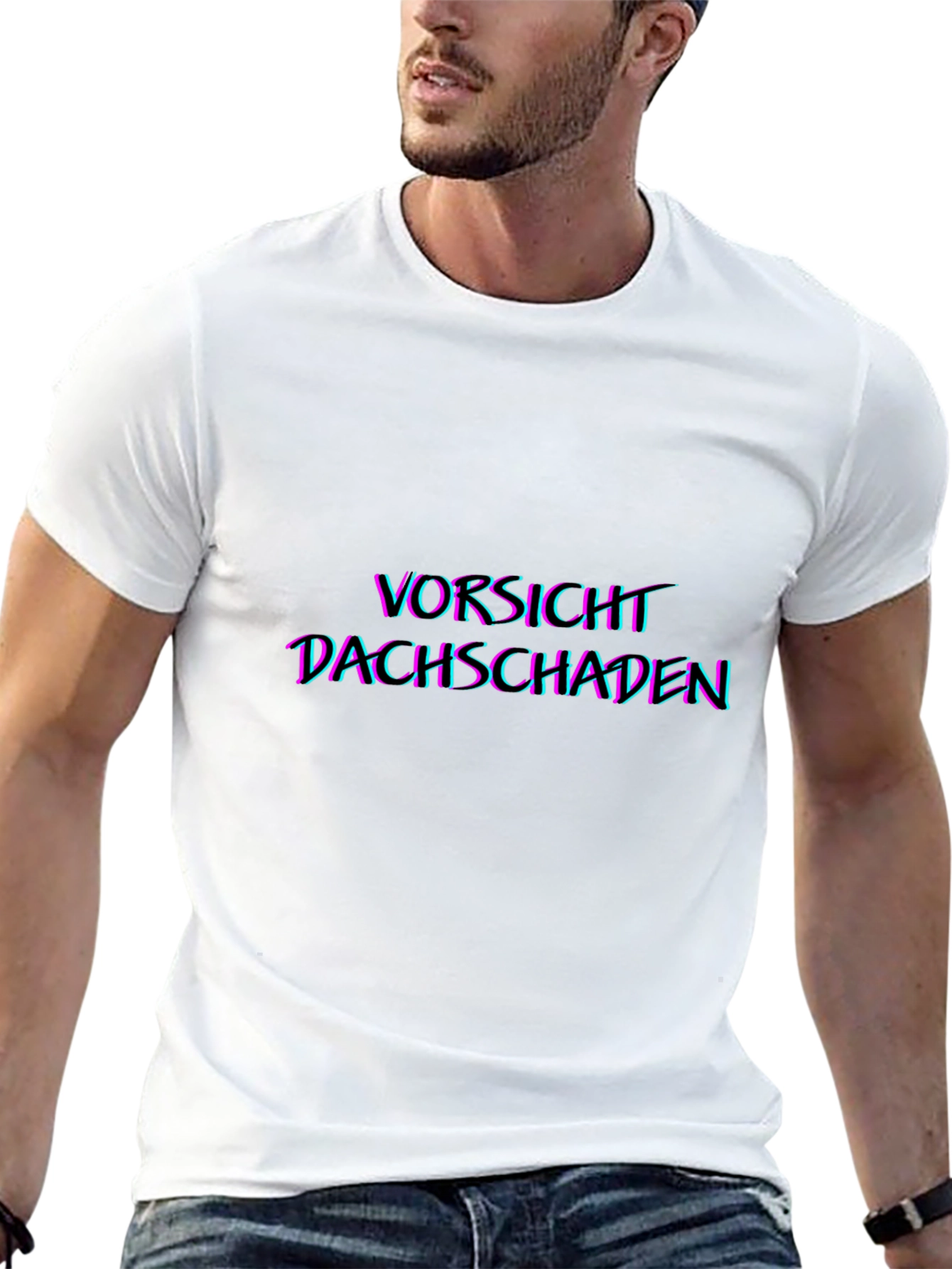 Black Vorsicht Dachschaden Graphic Tee - Black view 13