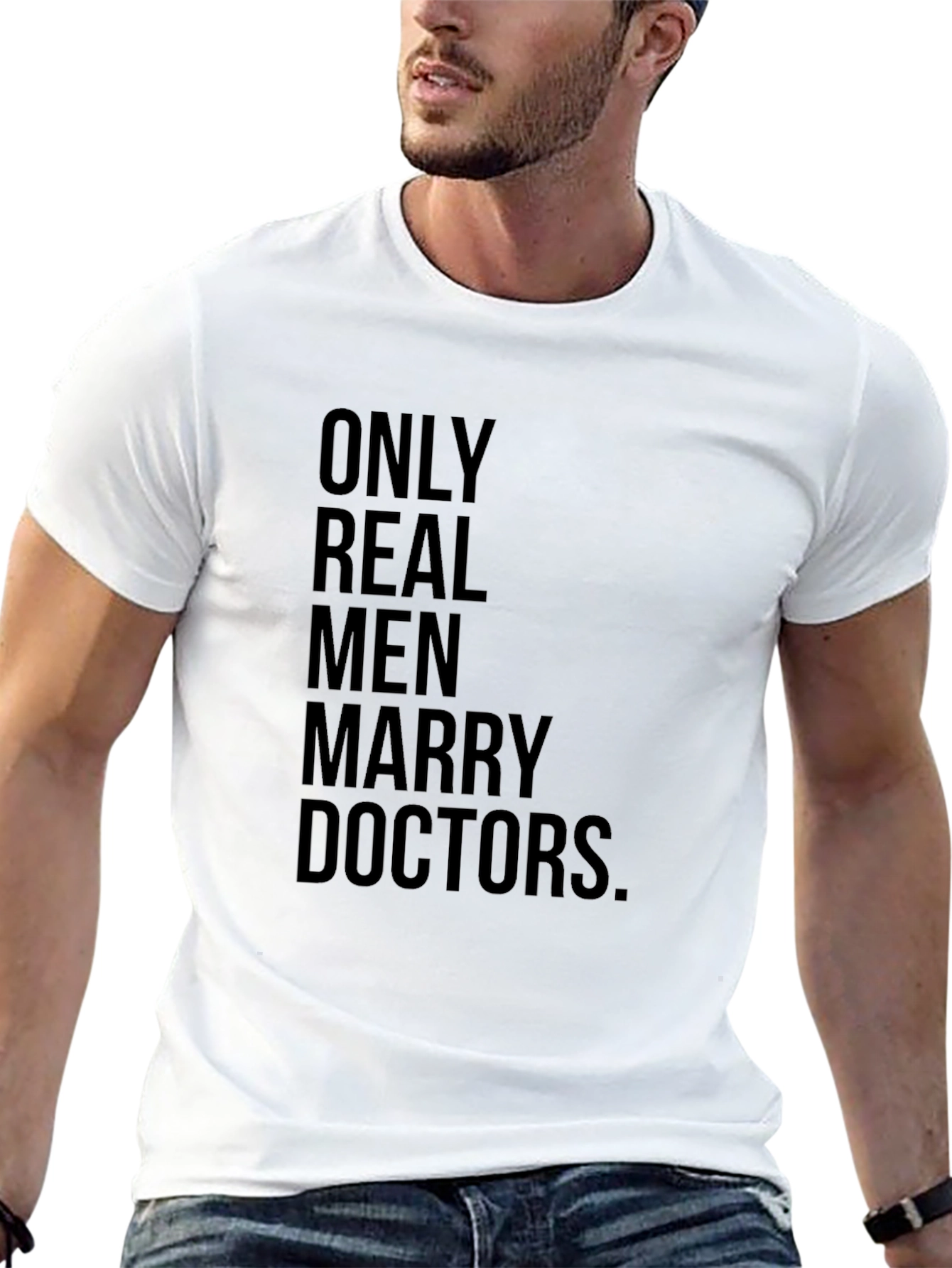 Black Only Real Men Marry Doctors T-Shirt view 13