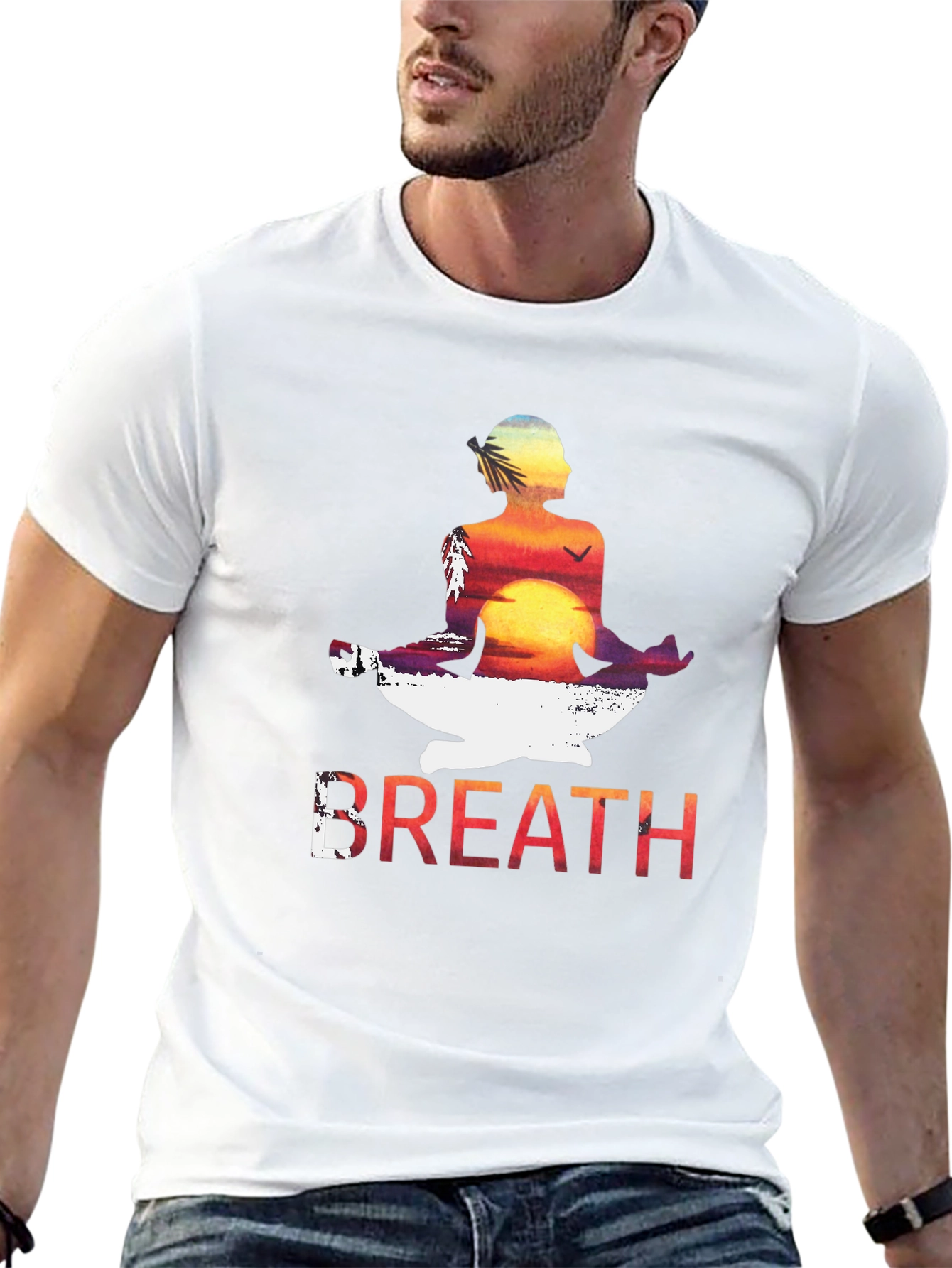 Black Breath Sunset Meditation T-Shirt view 13