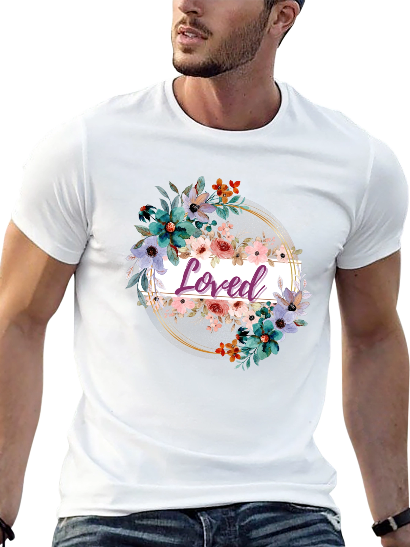 Black Floral Loved T-Shirt view 13