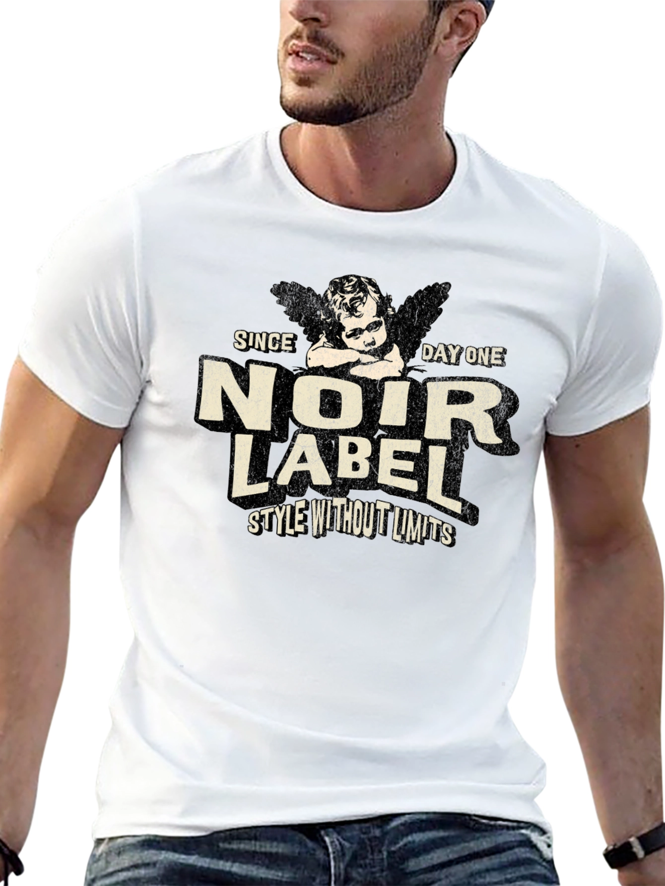Black Noir Label Graphic Print T-Shirt view 13