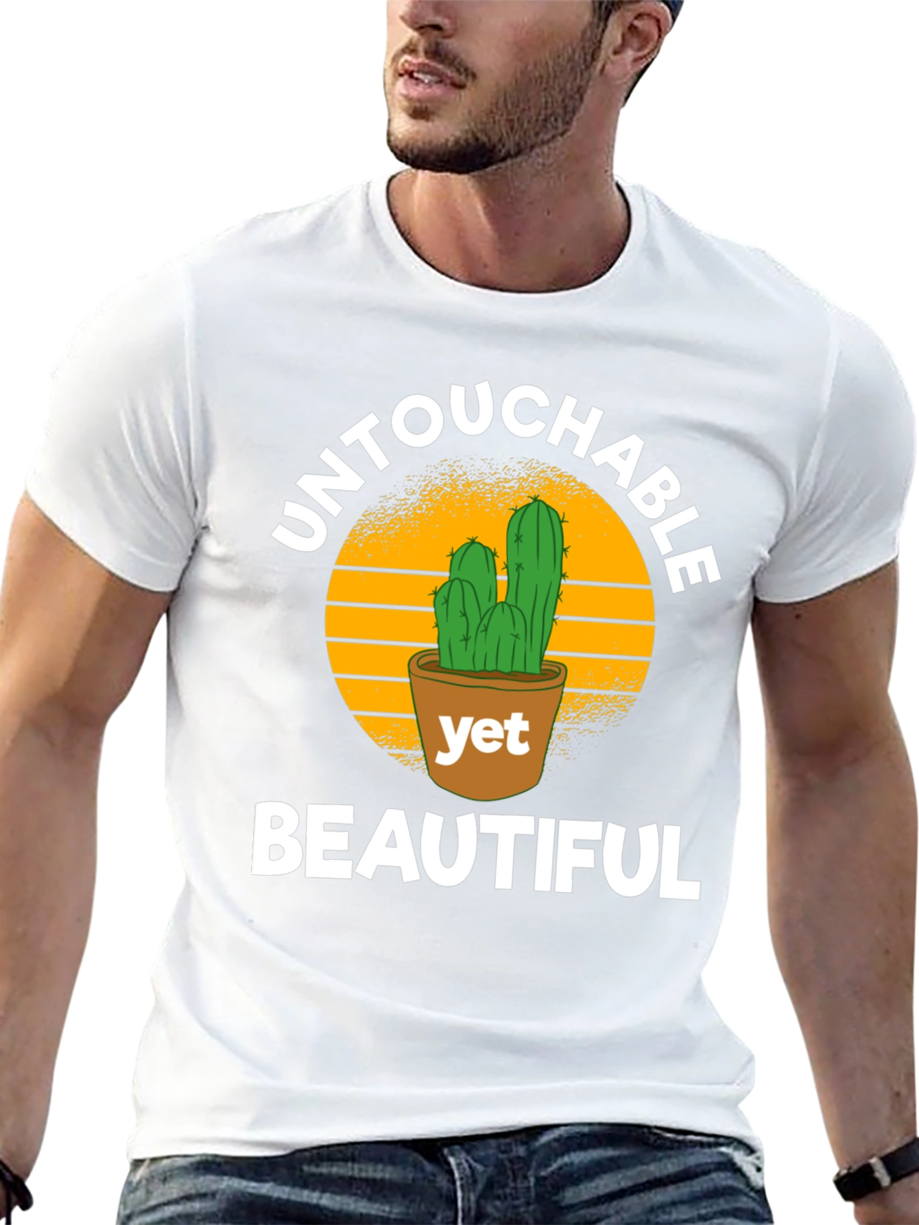 Black Untouchable Yet Beautiful Cactus T-Shirt view 13
