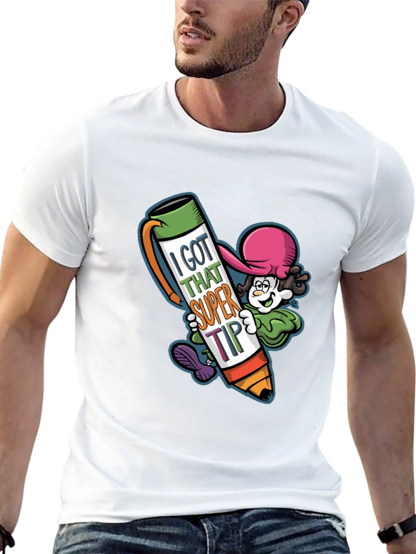 Black I Got That Super Tip Graphic Tee - Novelty T-Shirt view 13