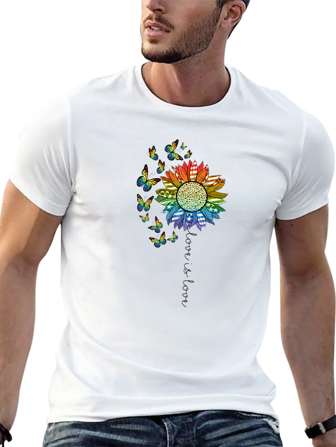 Black Love is Love Rainbow Sunflower Tee view 13