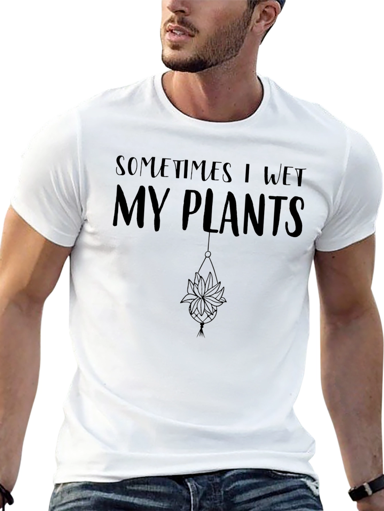 Black Sometimes I Wet My Plants Graphic Tee view 13