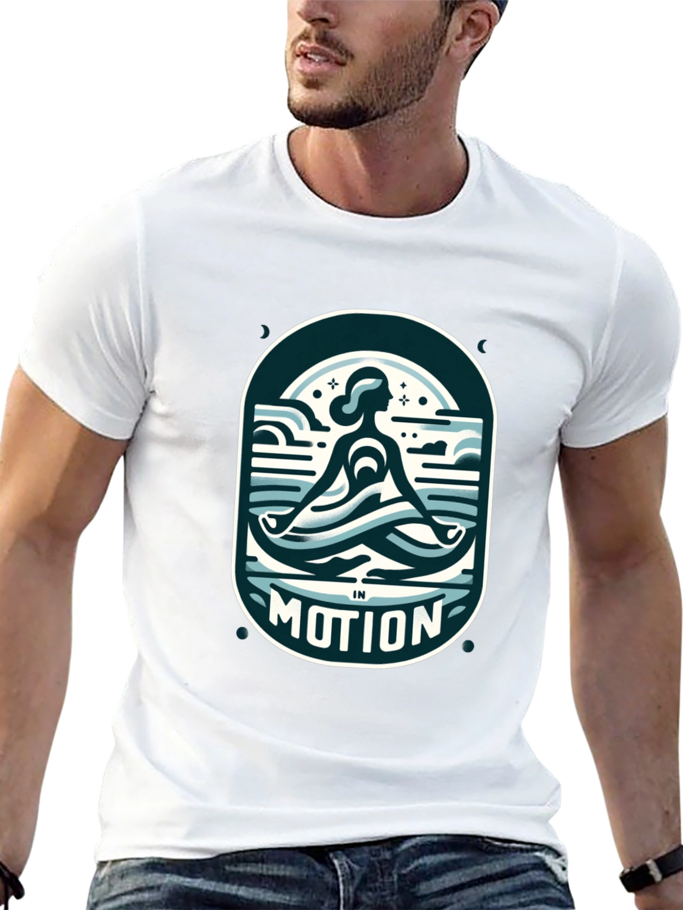 Black Motion Graphic Tee - Yoga, Meditation view 13