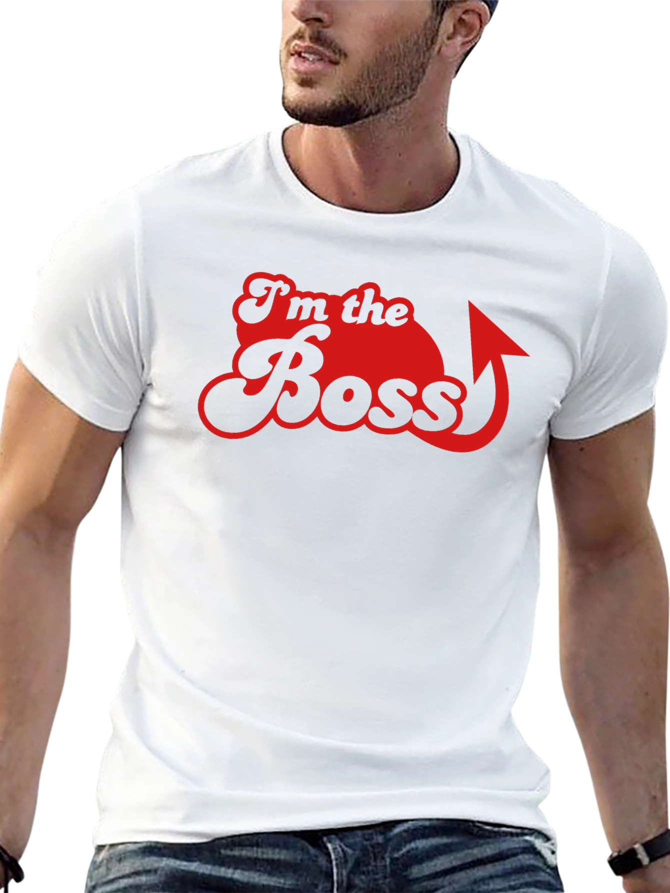 Black I'm the Boss Graphic Tee - Funny Slogan T-Shirt view 13