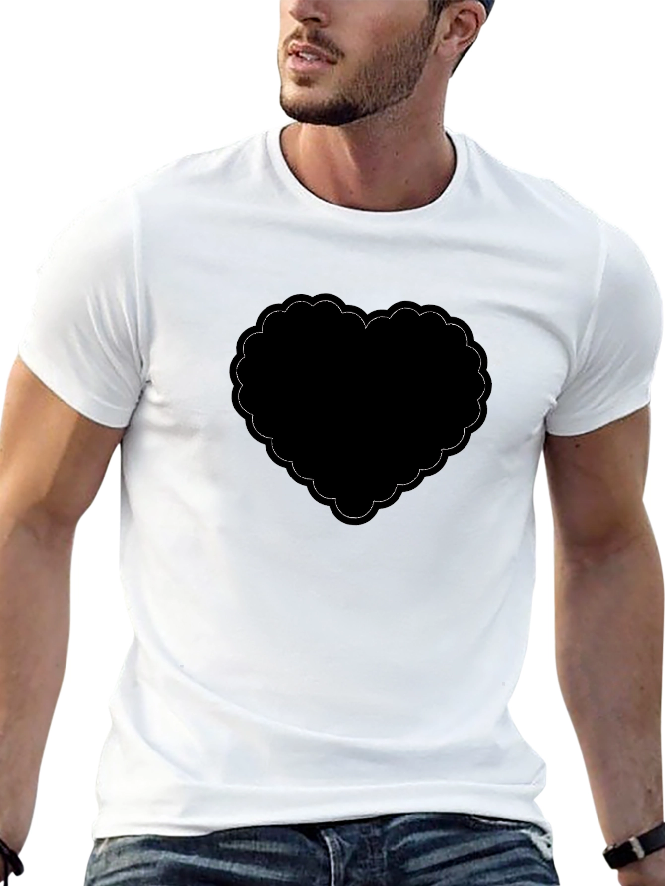 Black Black Heart Graphic T-Shirt - Stylish and Trendy view 13