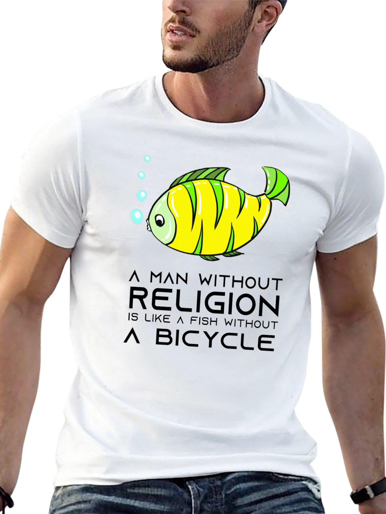 Black A Man Without Religion T-Shirt view 13