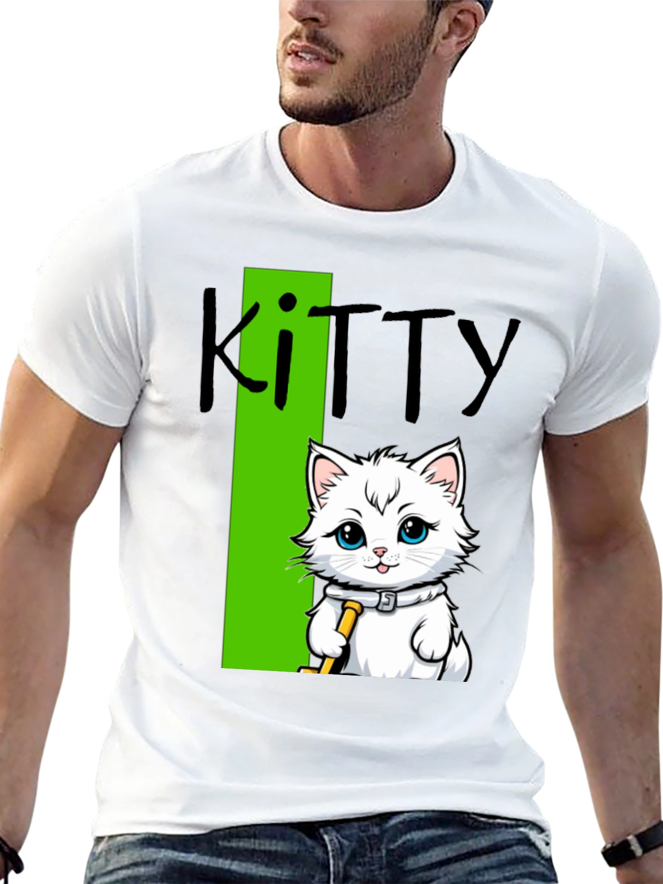 Black Kitty Cat T-Shirt - Fun Novelty Tee view 13