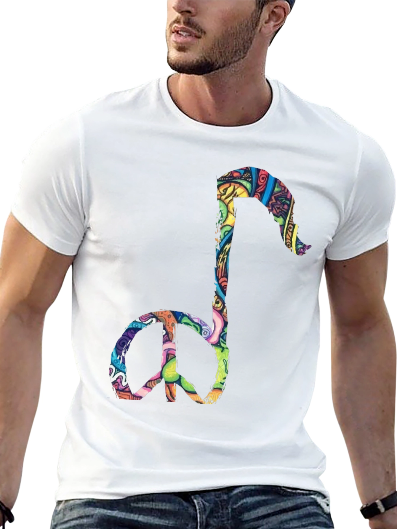 Black Peace Note Graphic Tee - Black view 13