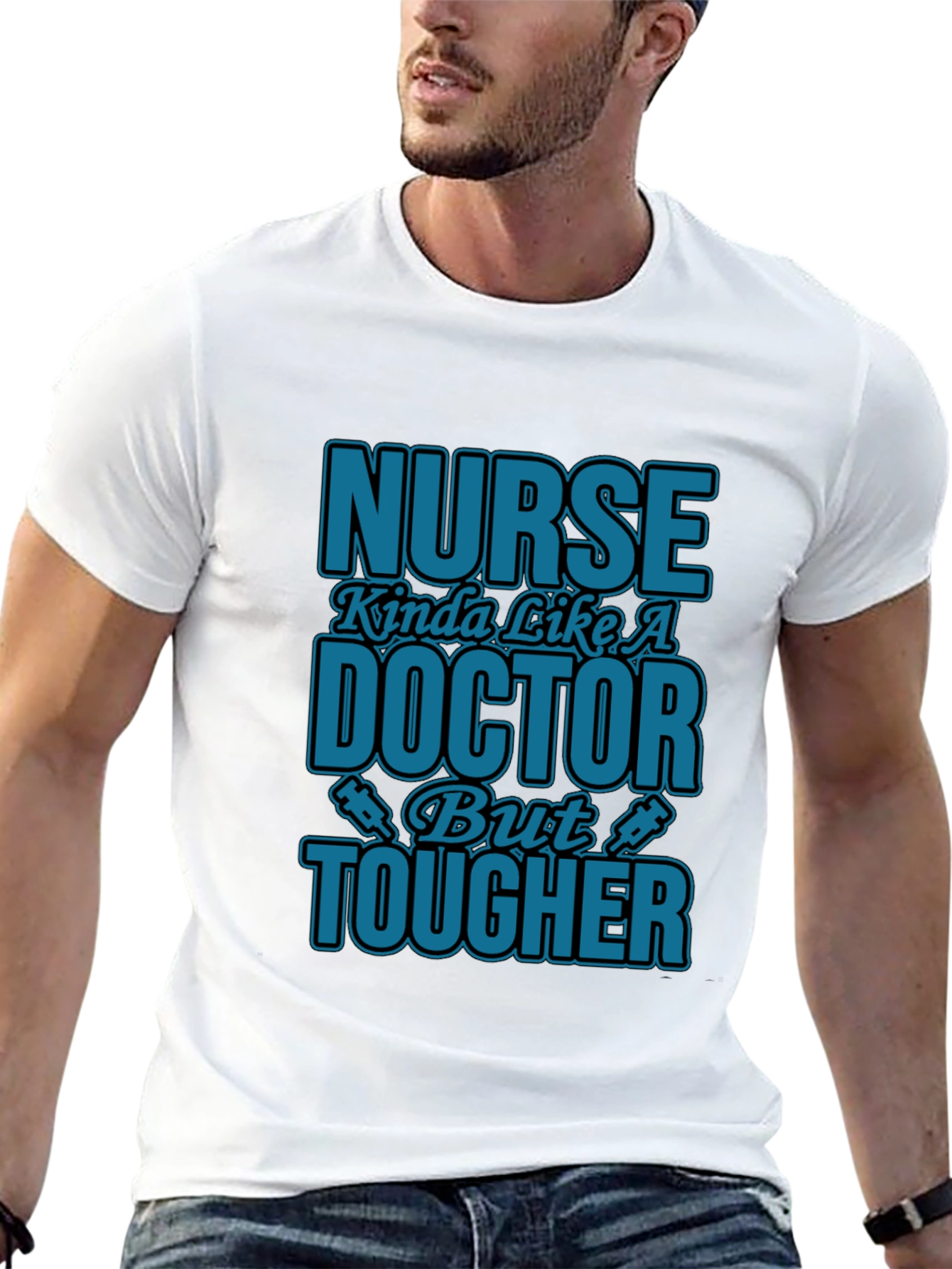 Black Nurse Tougher Than Doctor Novelty Graphic T-Shirt view 13