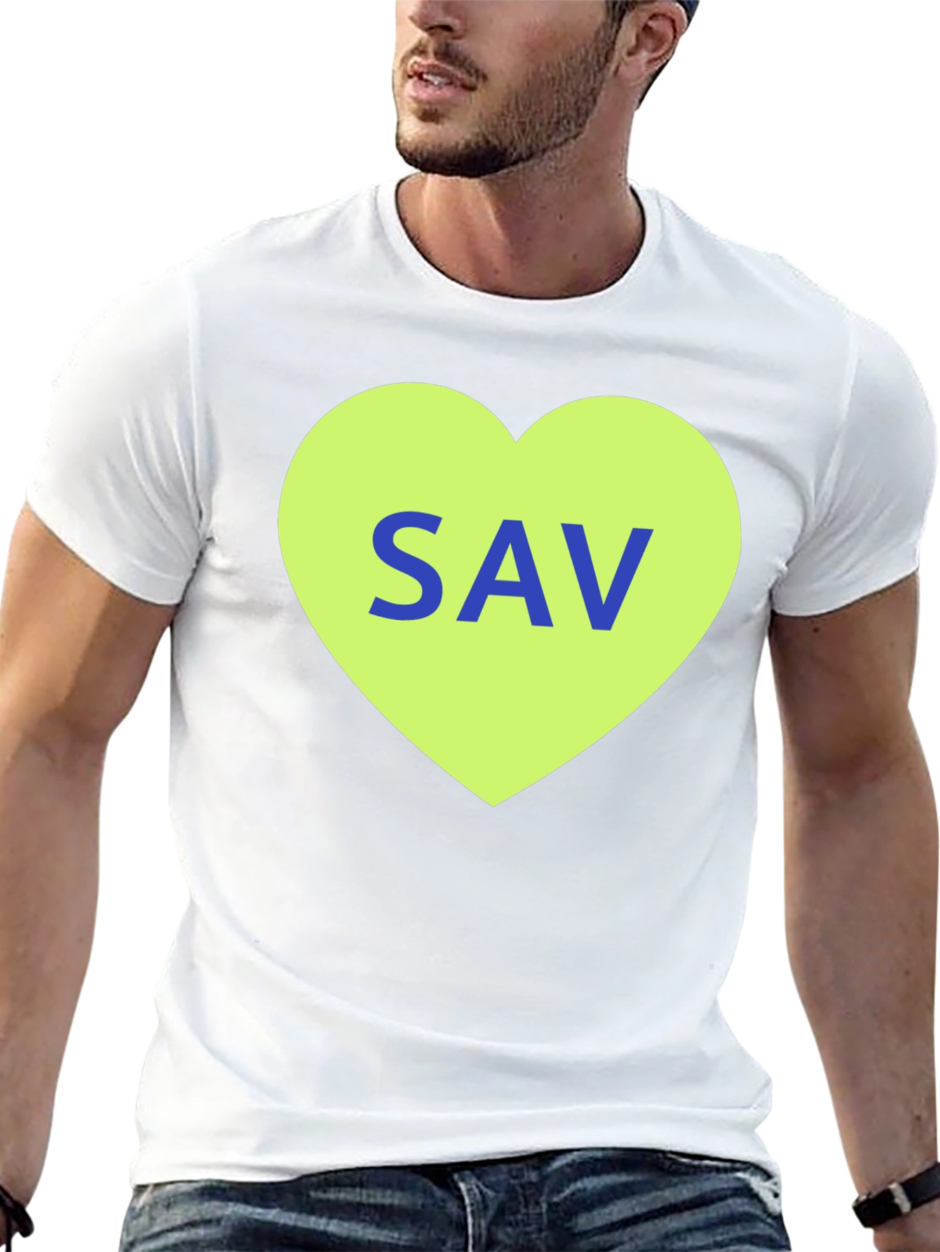 Black SAV Heart Graphic T-Shirt - Stylish Cotton Tee view 13