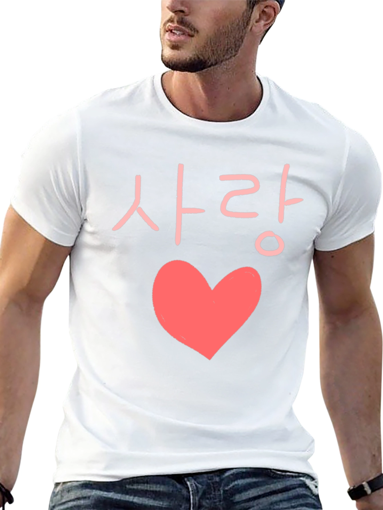 Black Love Korean Heart Graphic T-Shirt view 13