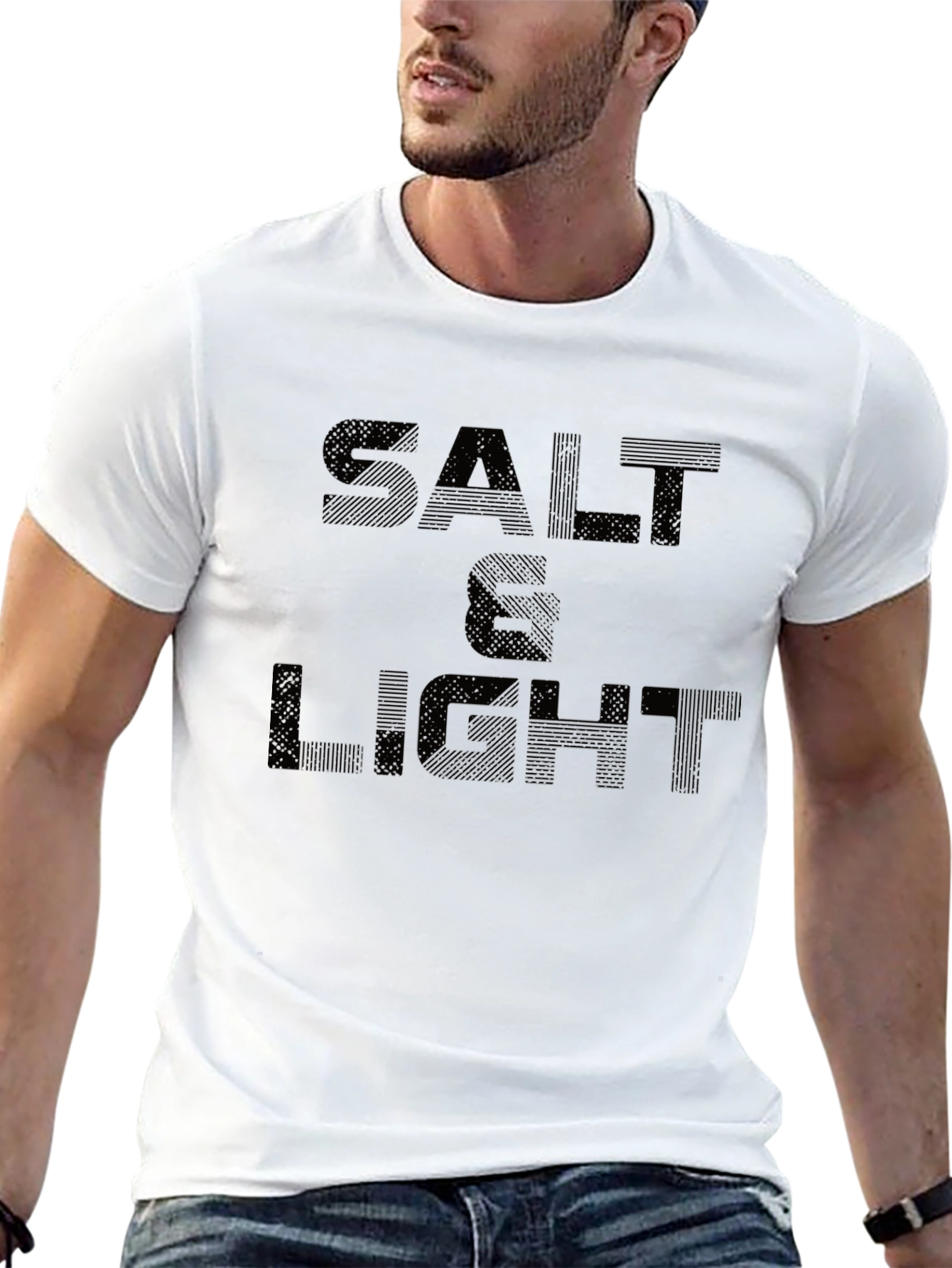 Black Salt & Light Men's Black Graphic T-Shirt view 13