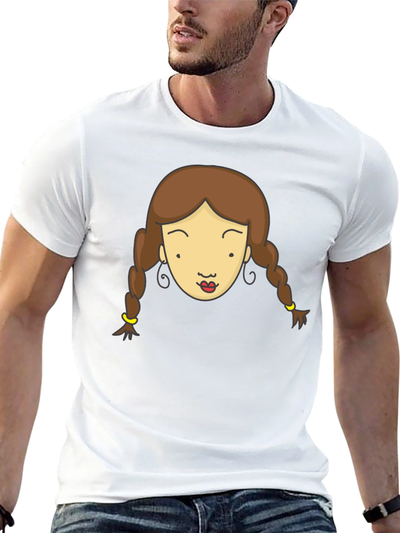 Black Cartoon Girl Graphic Tee - Black view 13