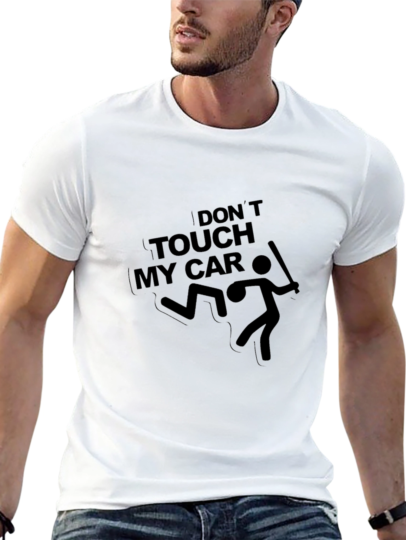 Black Don't Touch My Car T-Shirt - Funny Graphic Tee view 13