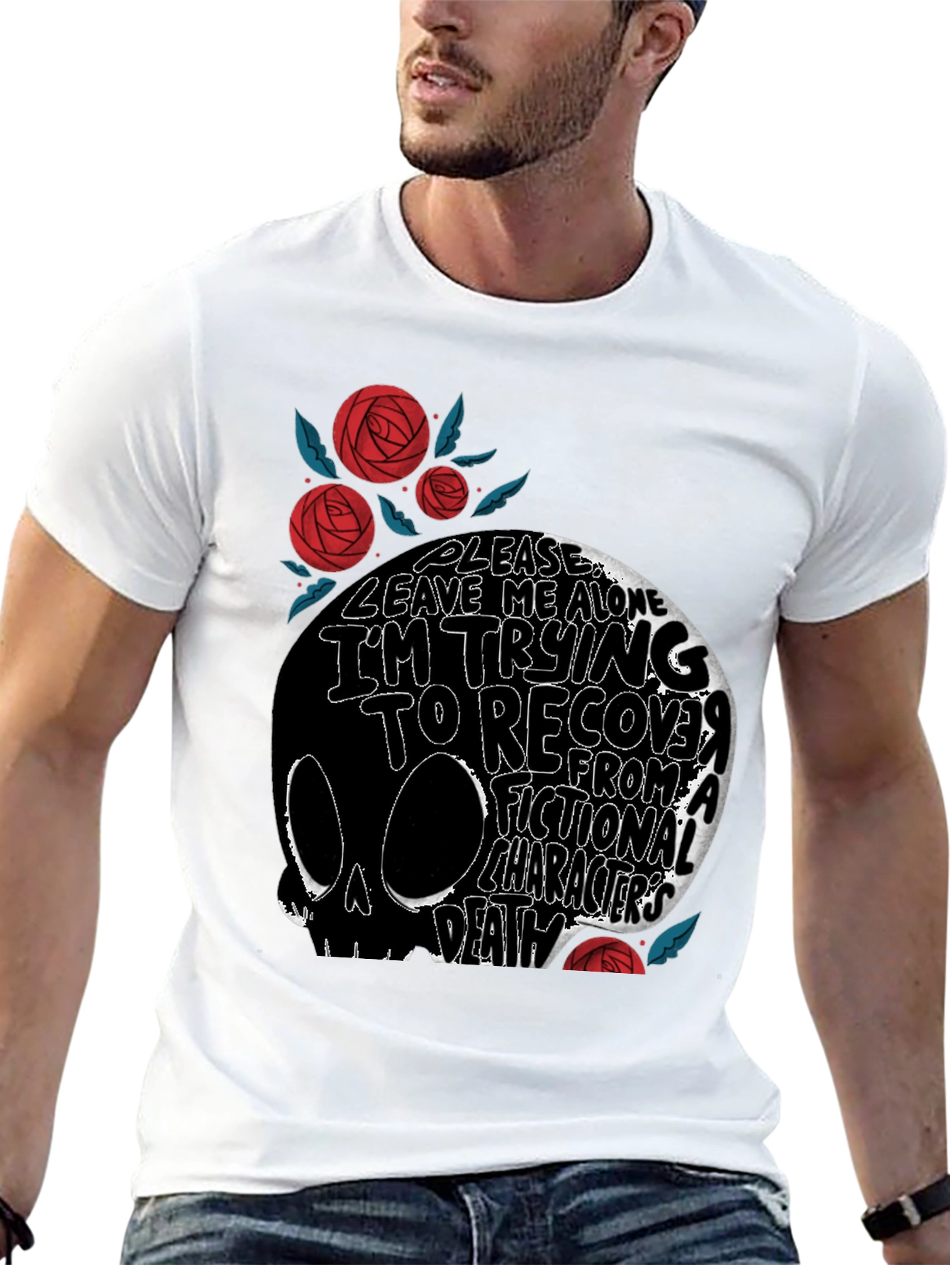 Black Skull Graphic T-Shirt: Fictional Character Death view 13