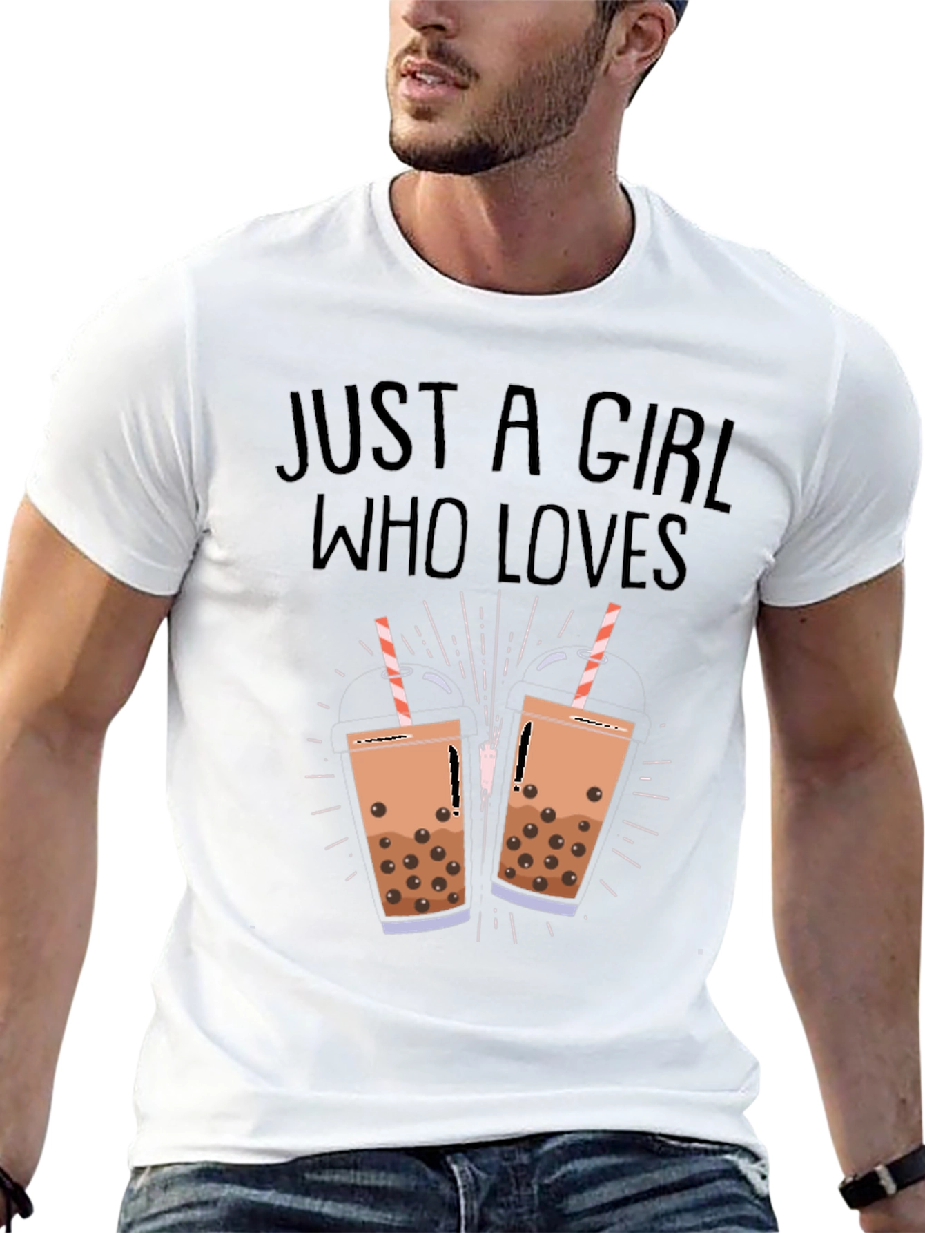 Black Boba Tea Lover Black T-Shirt view 13