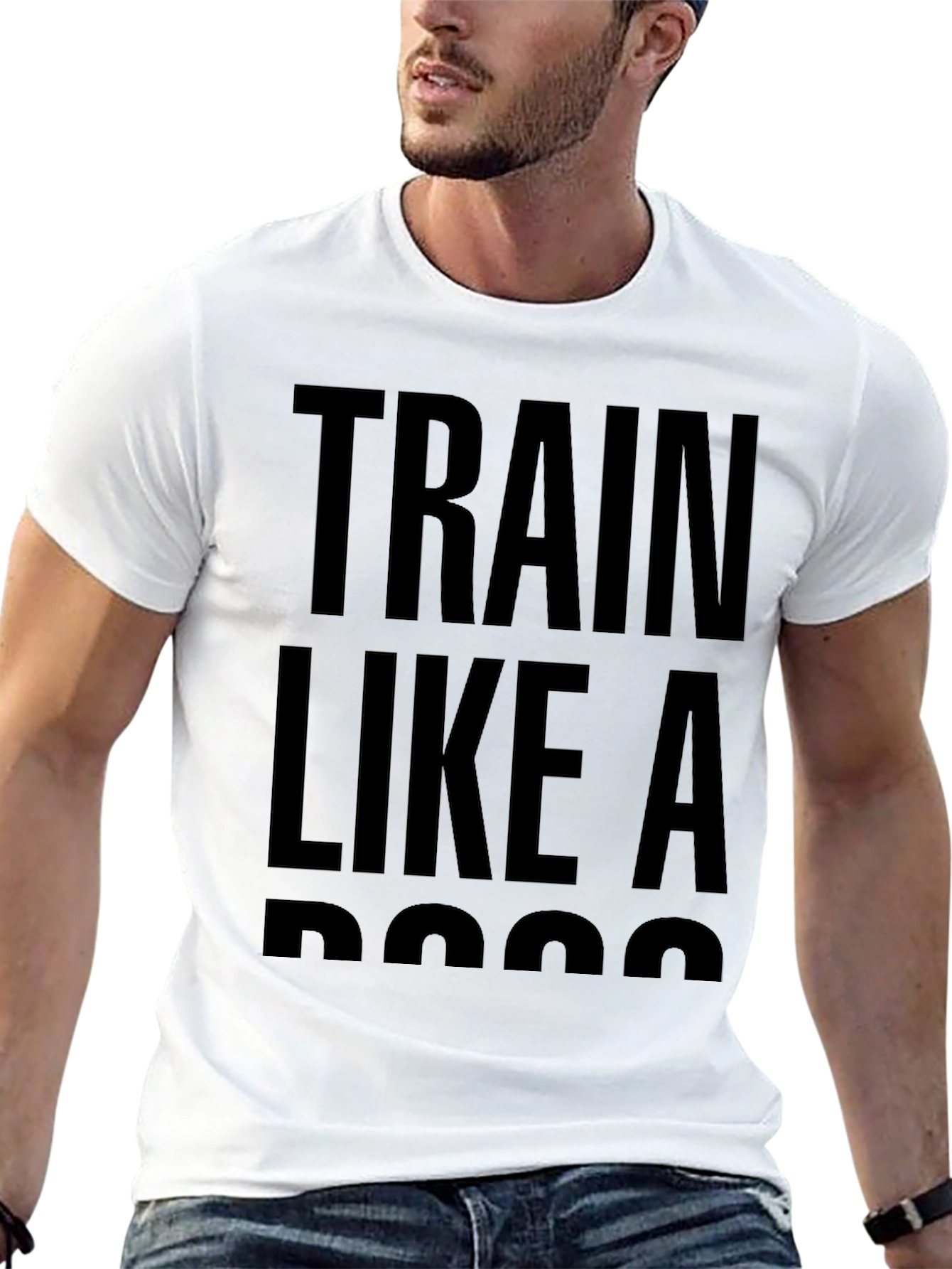 Black Train Like A Boss Graphic Tee - Black Cotton view 13