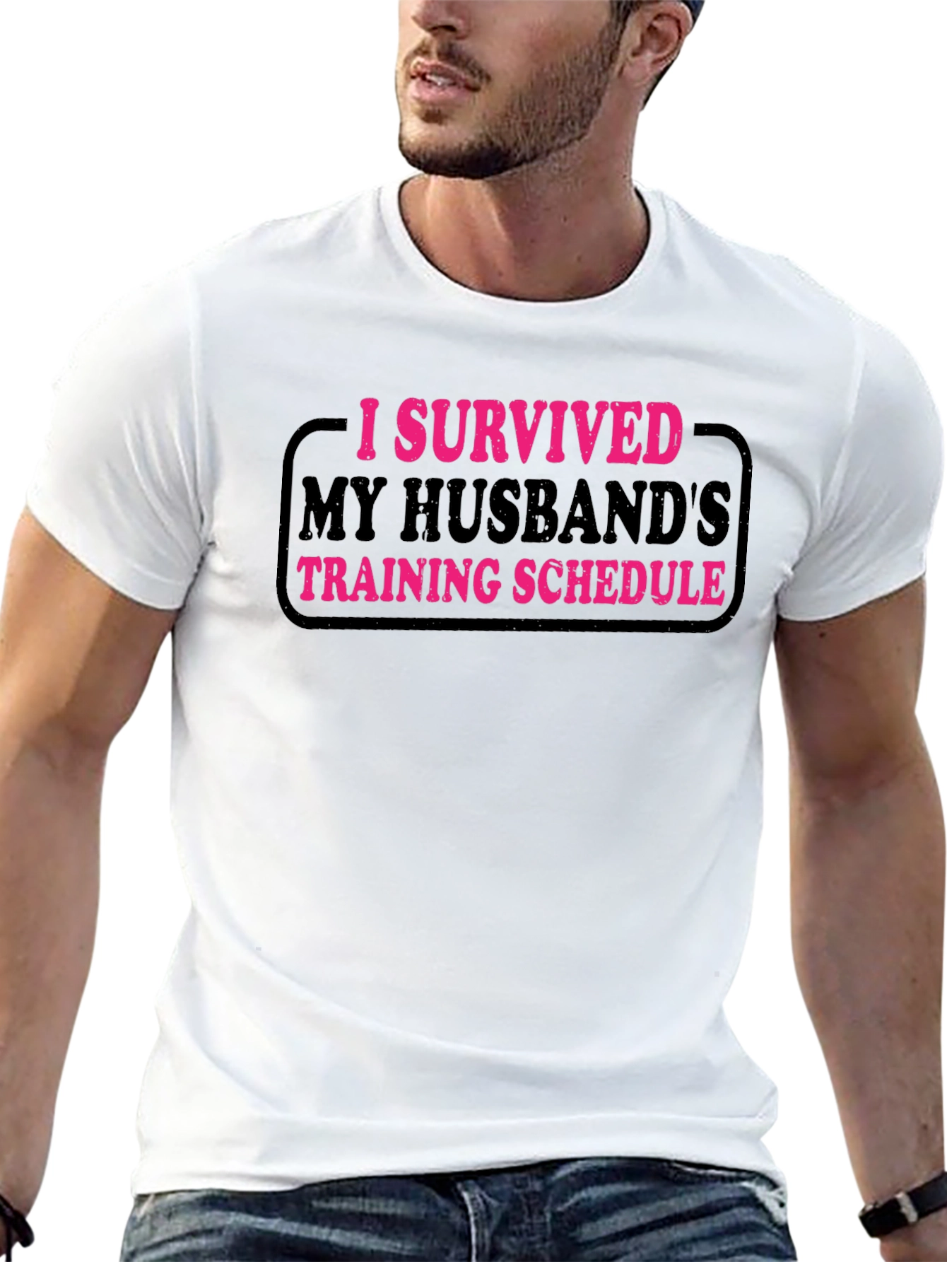 Black I Survived My Husband's Training Schedule T-Shirt view 13