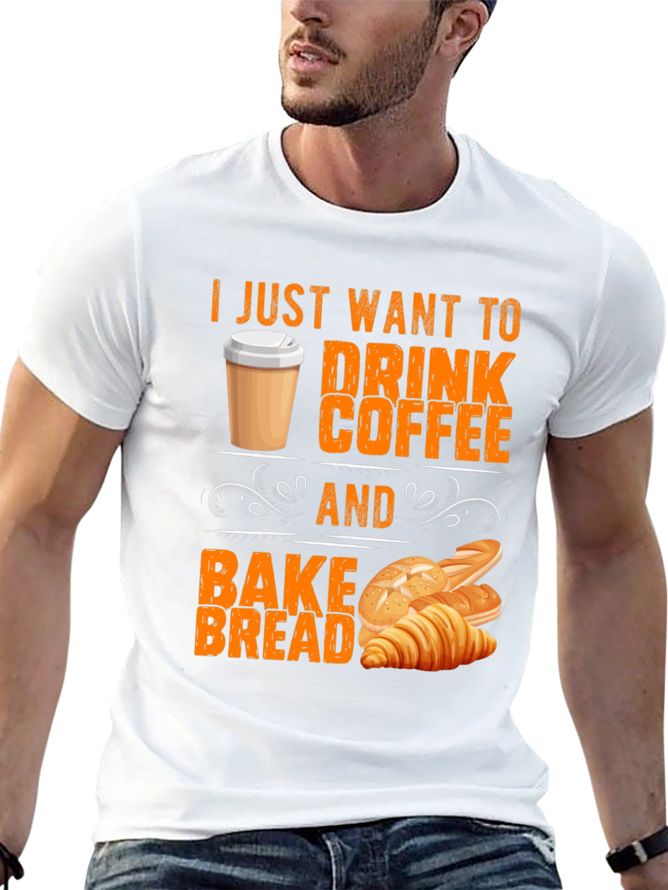 Black Coffee and Bake Bread T-Shirt view 13