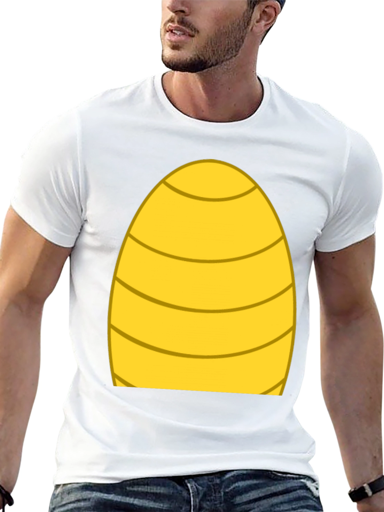 Black Funny Yellow Egg Costume T-Shirt view 13