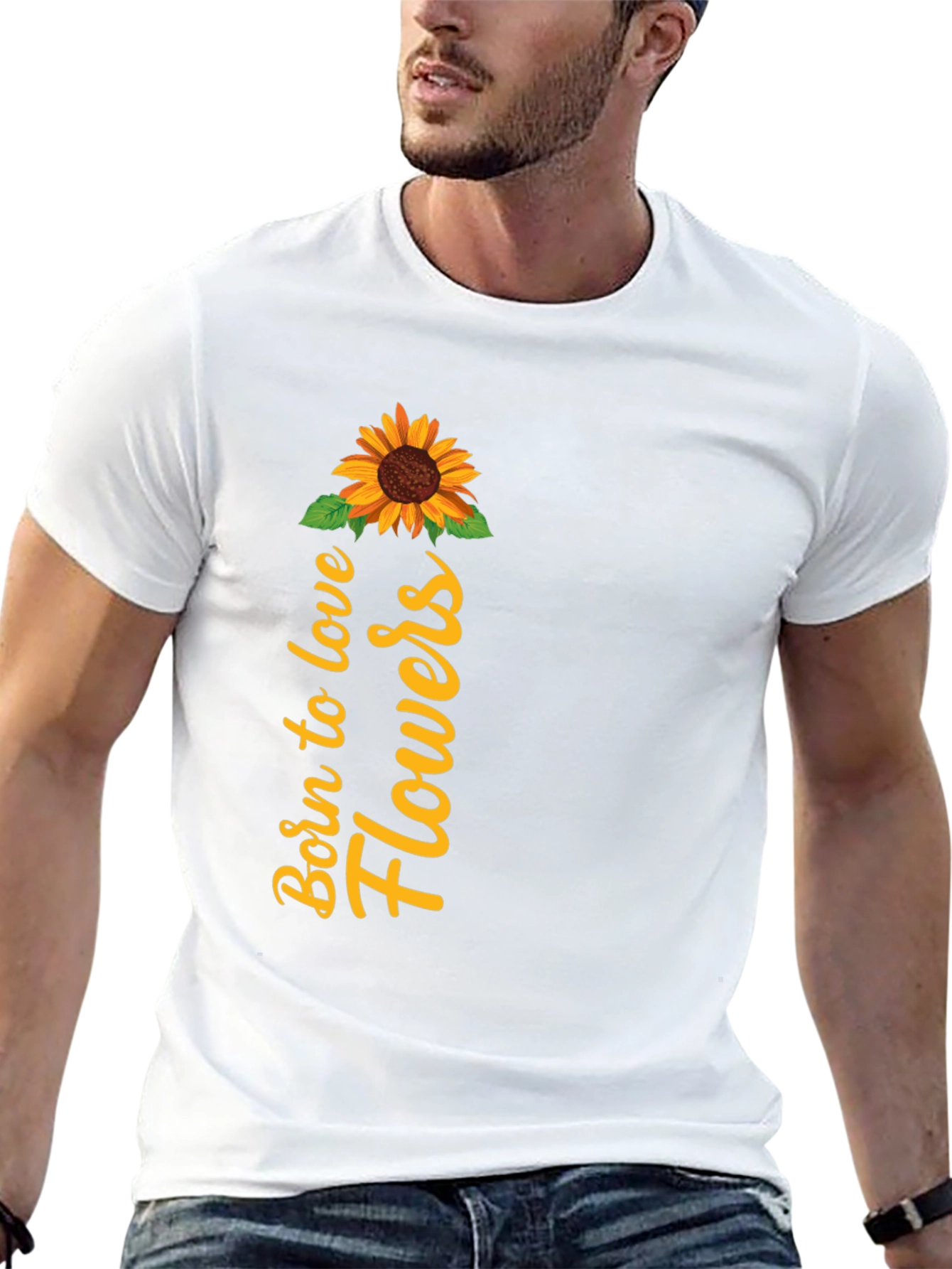 Black Born to Love Flowers Graphic Tee view 13